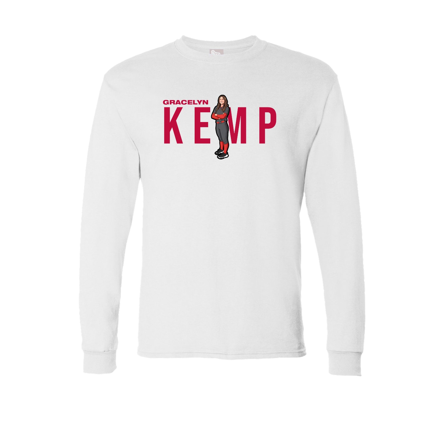 Long Sleeve Tee — Player Name in White