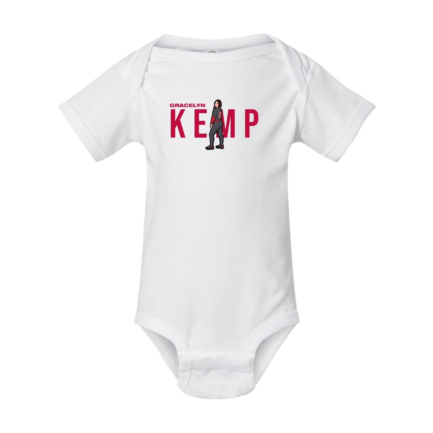 Baby Onesie — Player Name in White