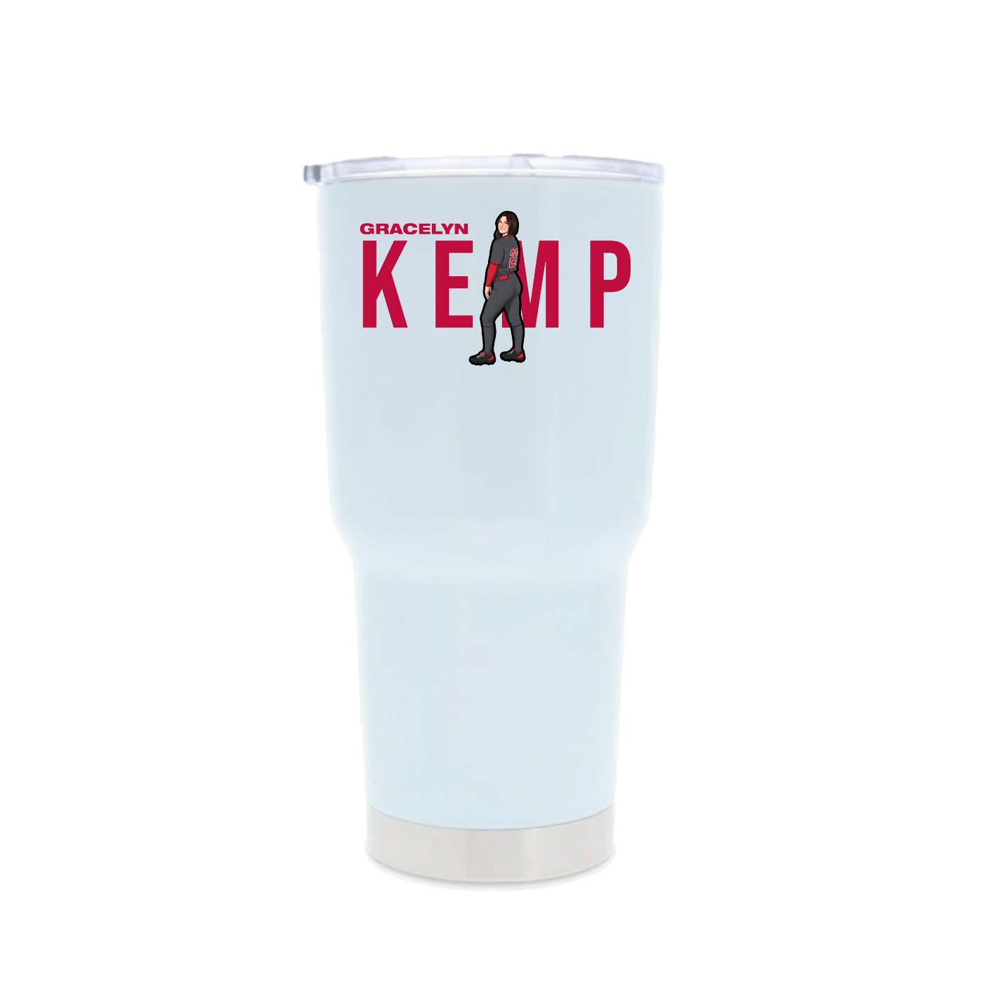 30oz Stainless Steel Tumbler — Player Name in White