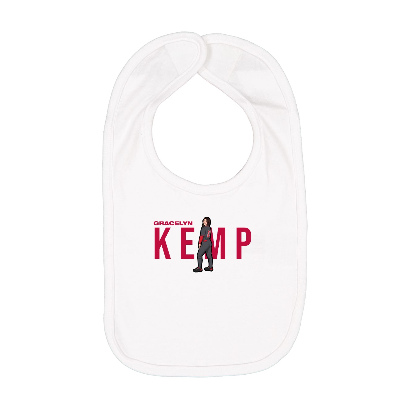 Infant Bib — Player Name in White