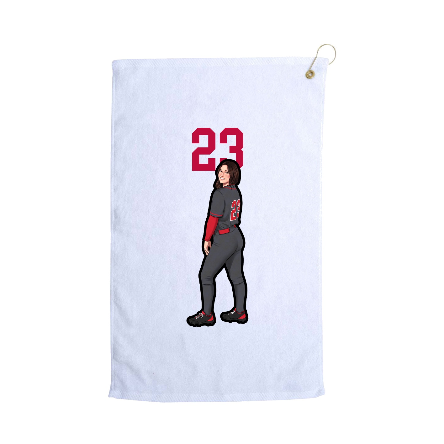 Golf Towel — Number Top in White
