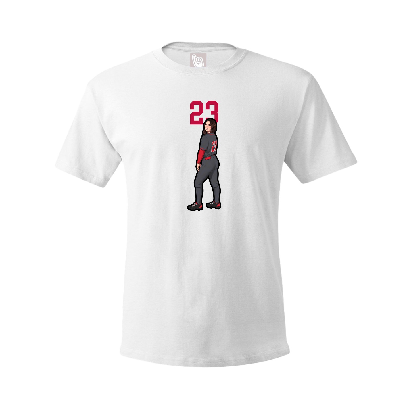 Youth Tee — Number Top in White