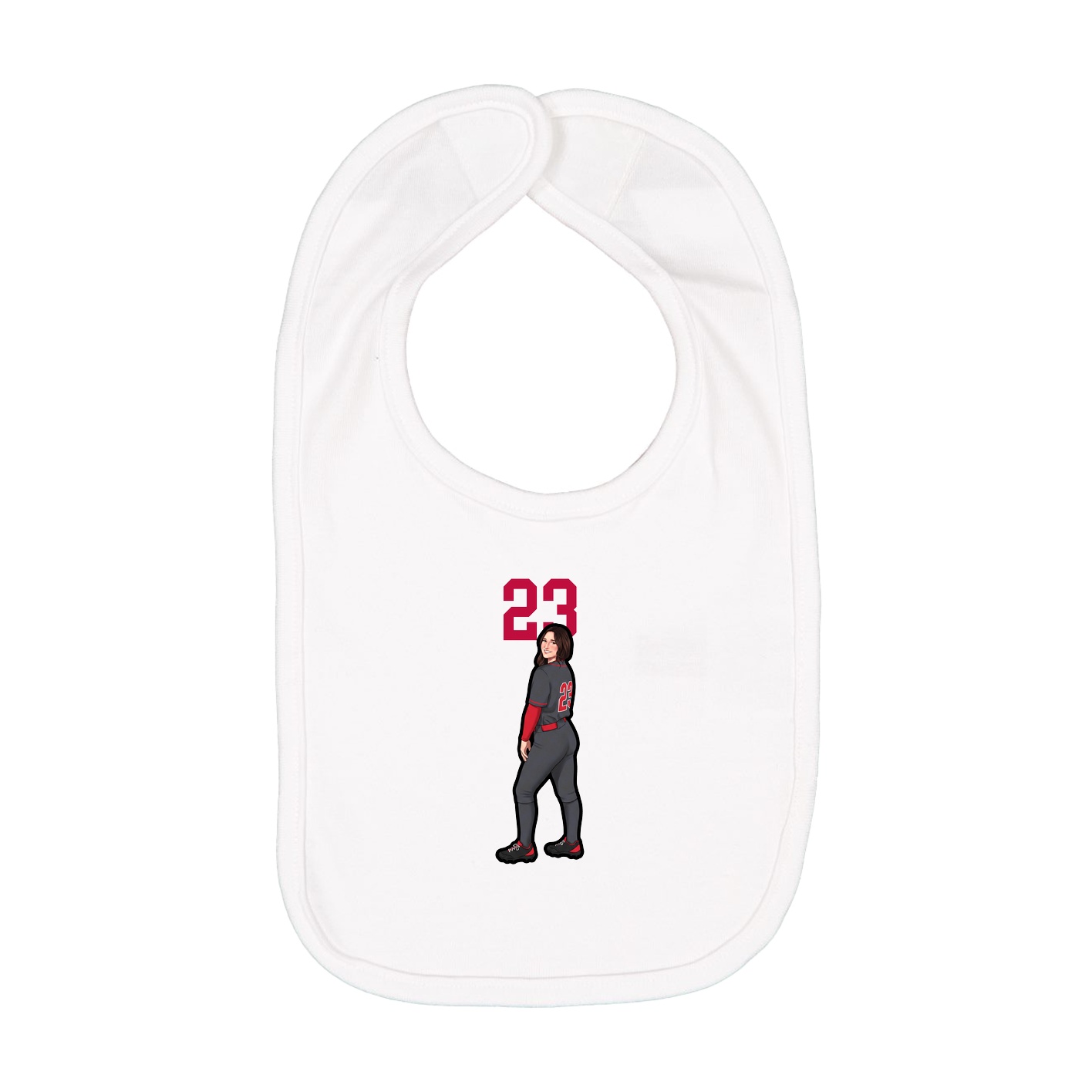 Infant Bib — Number Top in White