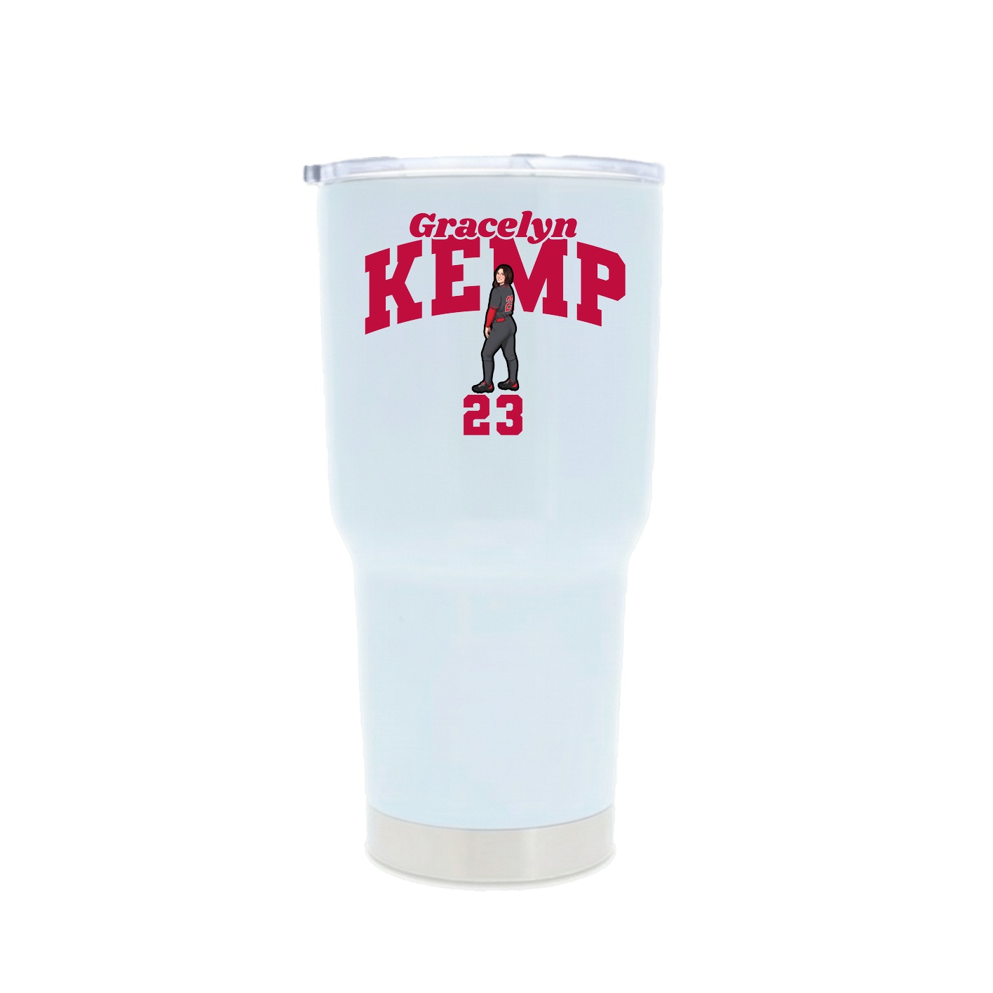 30oz Stainless Steel Tumbler — Signature Arch in White