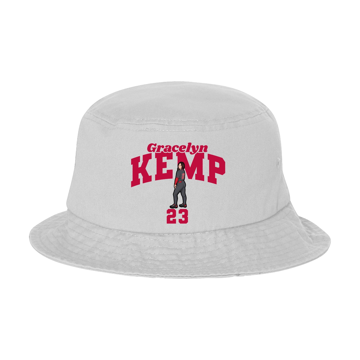 Bucket Cap — Signature Arch in White