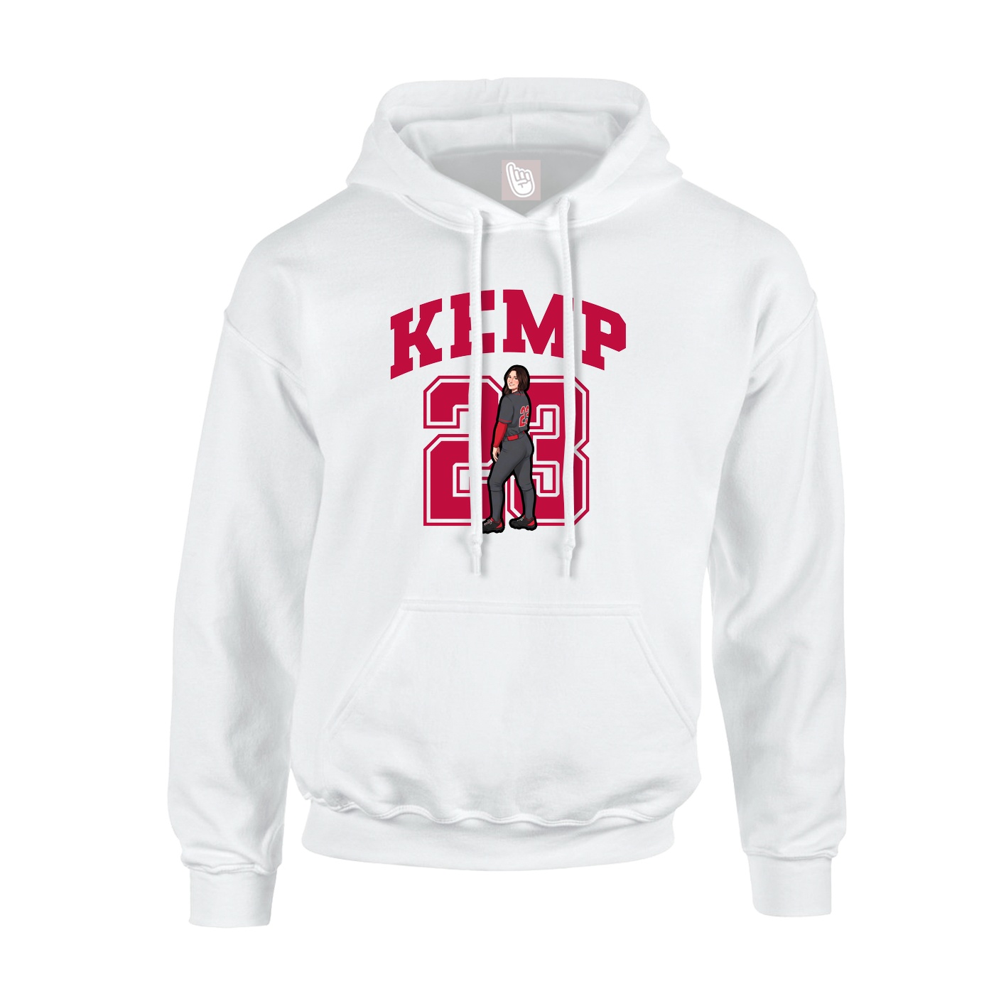 Youth Hoodie — Number in White