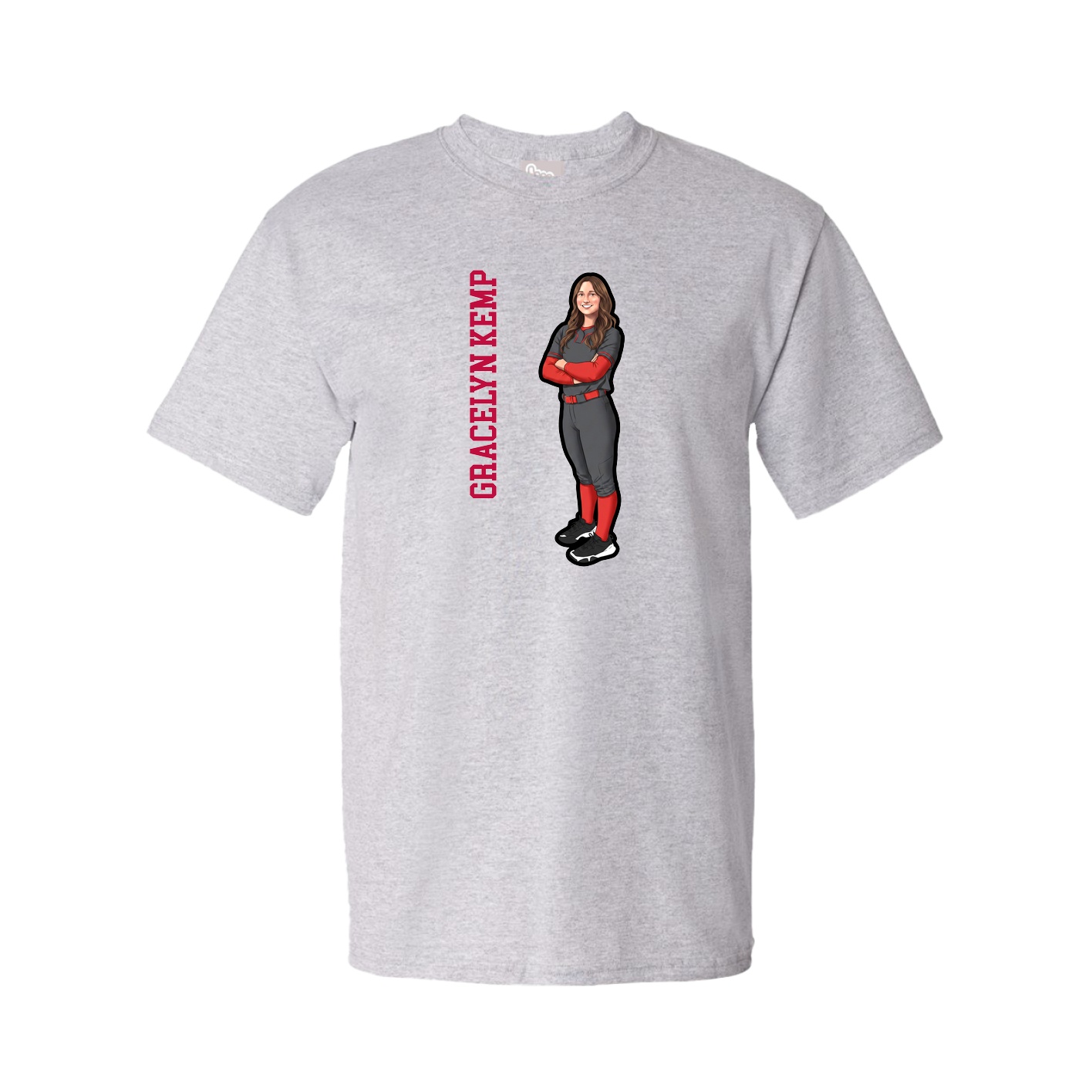 Tee — Name Vertical in Grey