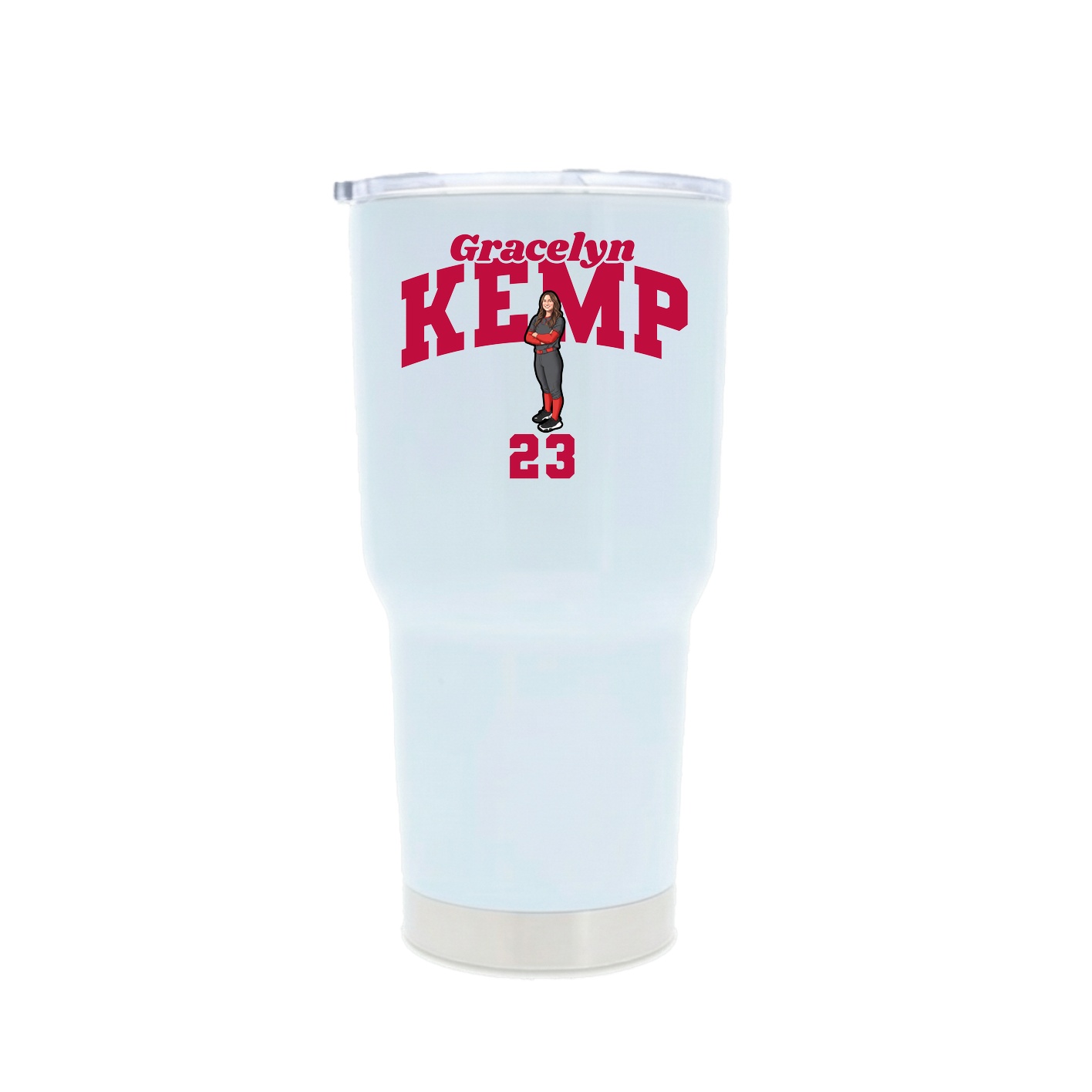 30oz Stainless Steel Tumbler — Signature Arch in White