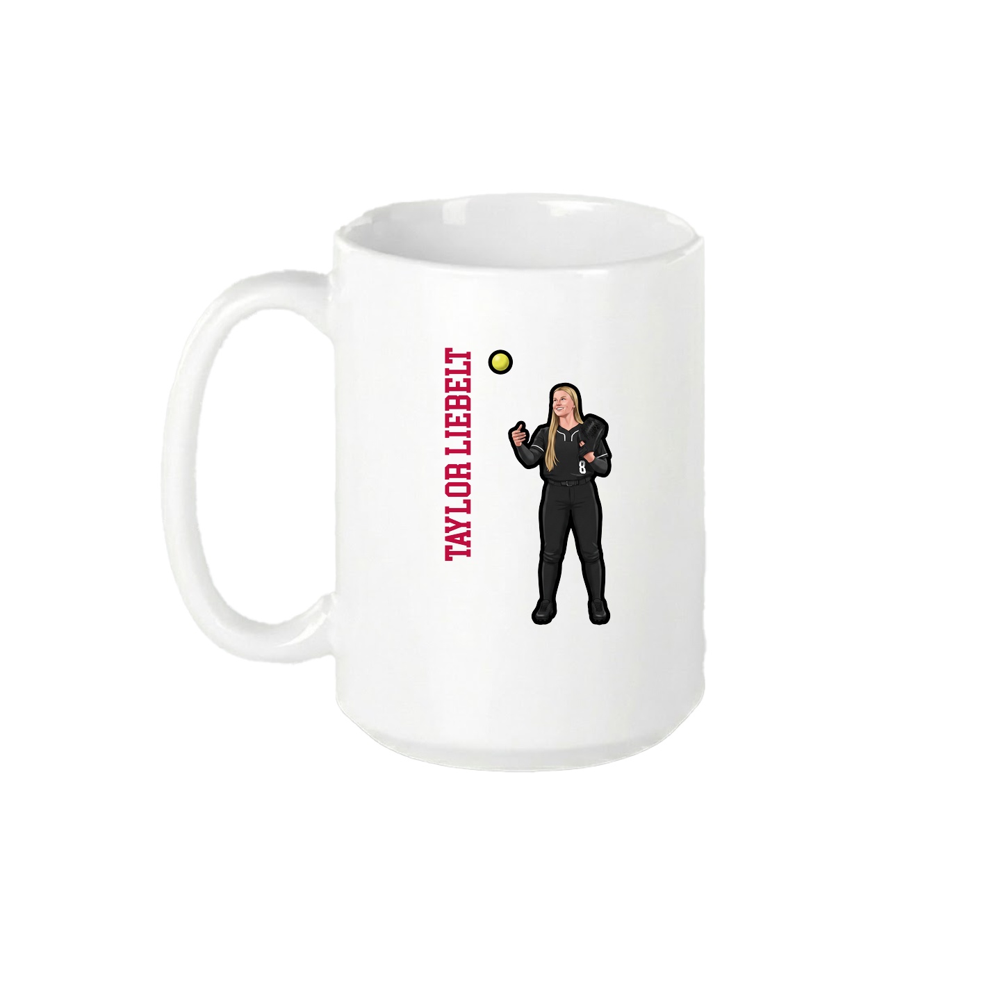 15oz Coffee Mug — Name Vertical in White