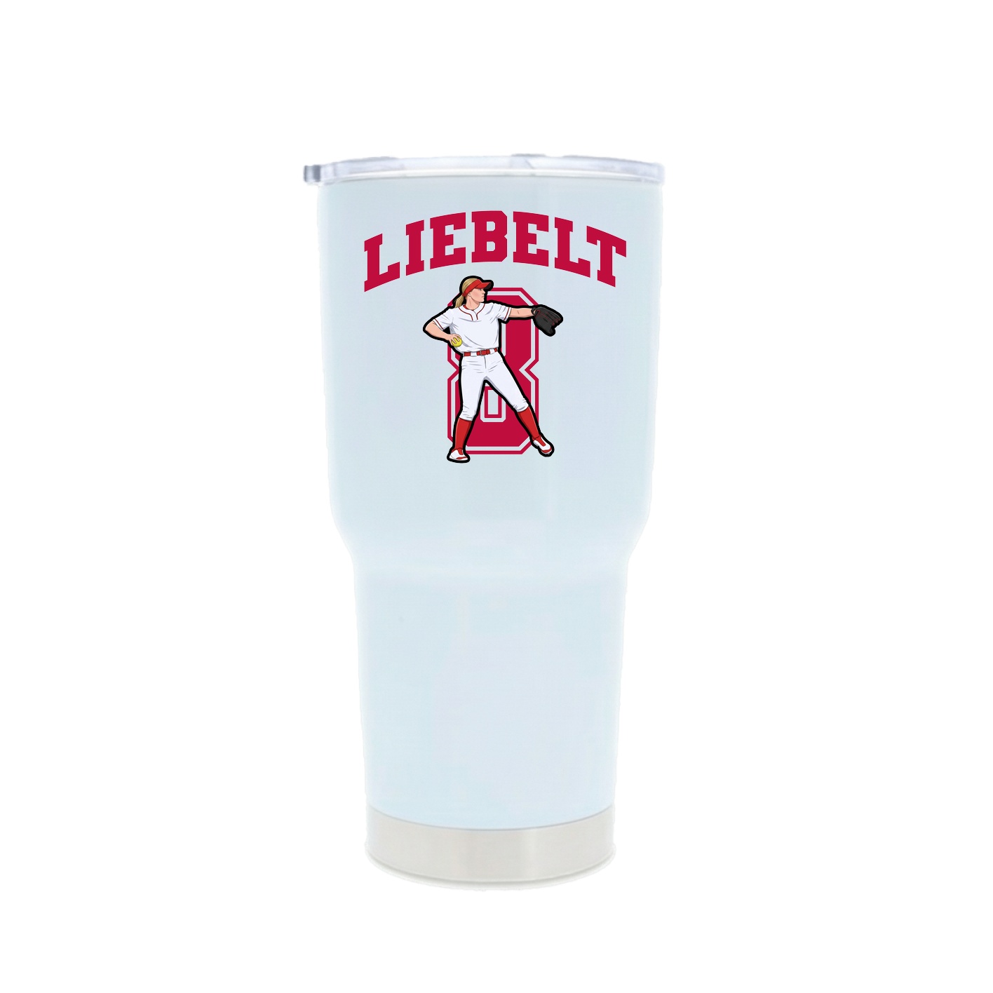 30oz Stainless Steel Tumbler — Number in White
