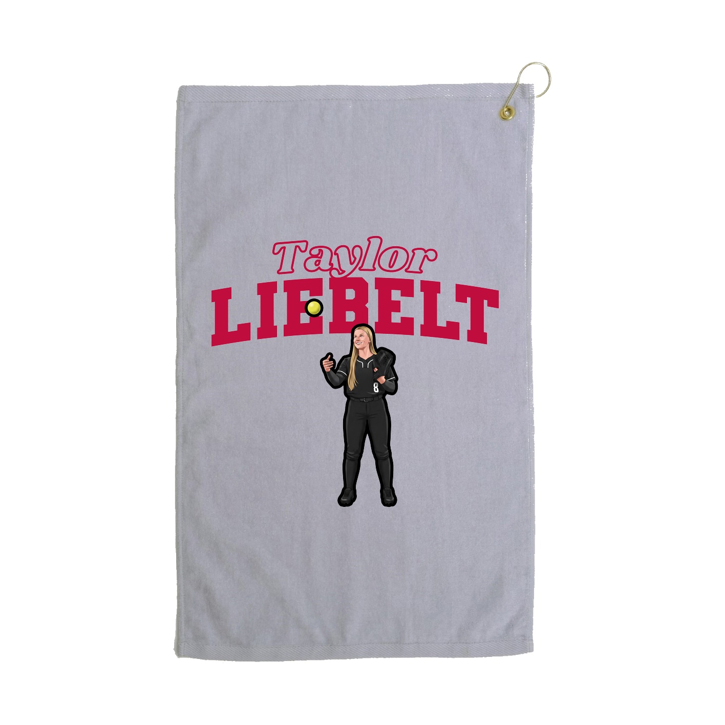 Golf Towel — Name Arch in Grey