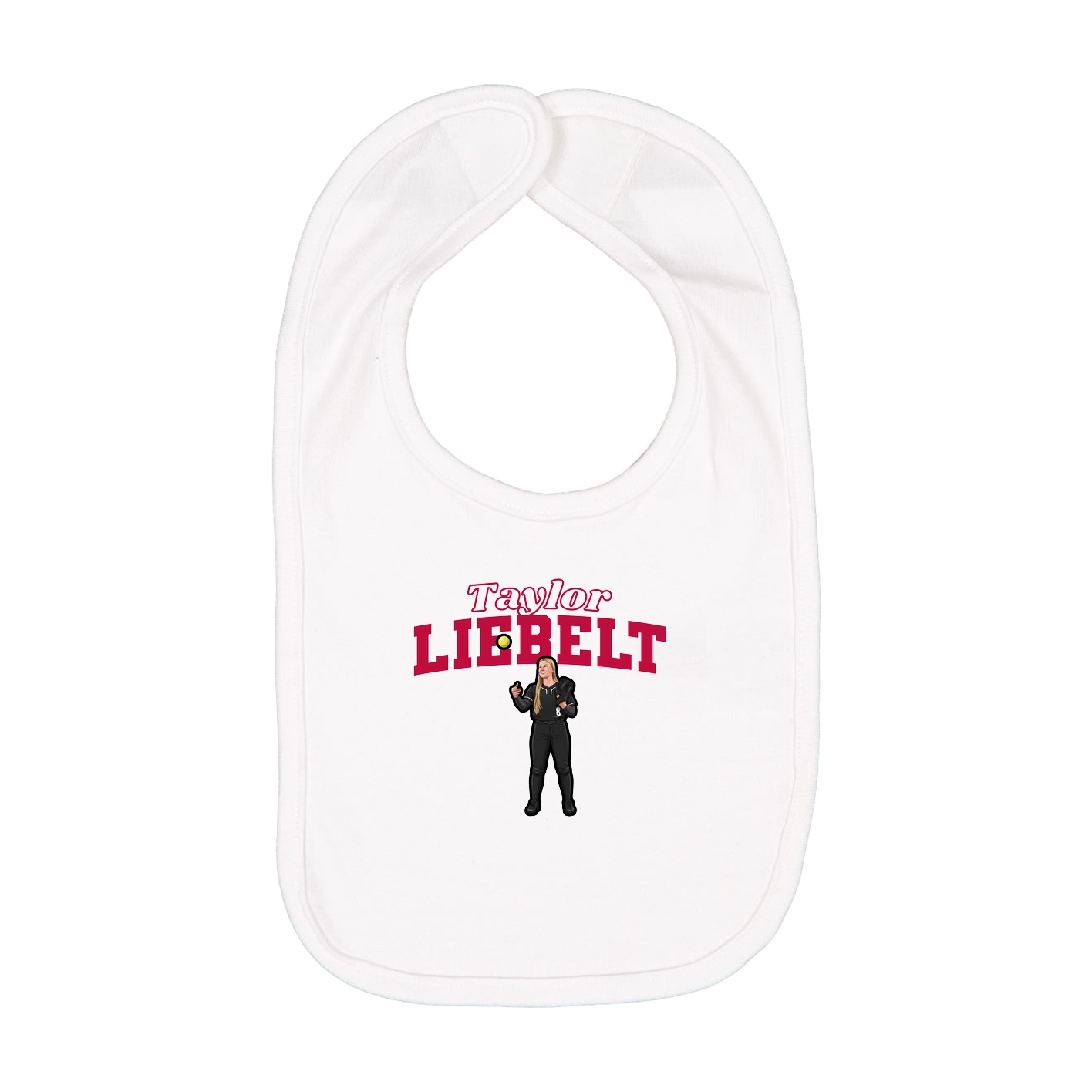 Infant Bib — Name Arch in White
