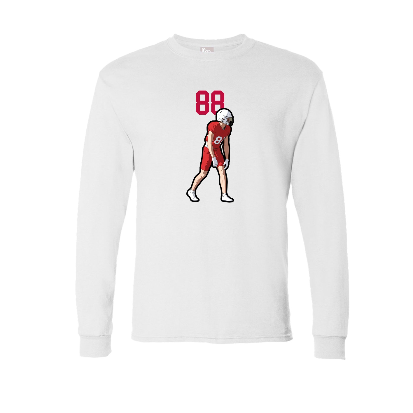 Long Sleeve Tee — Number Top in White