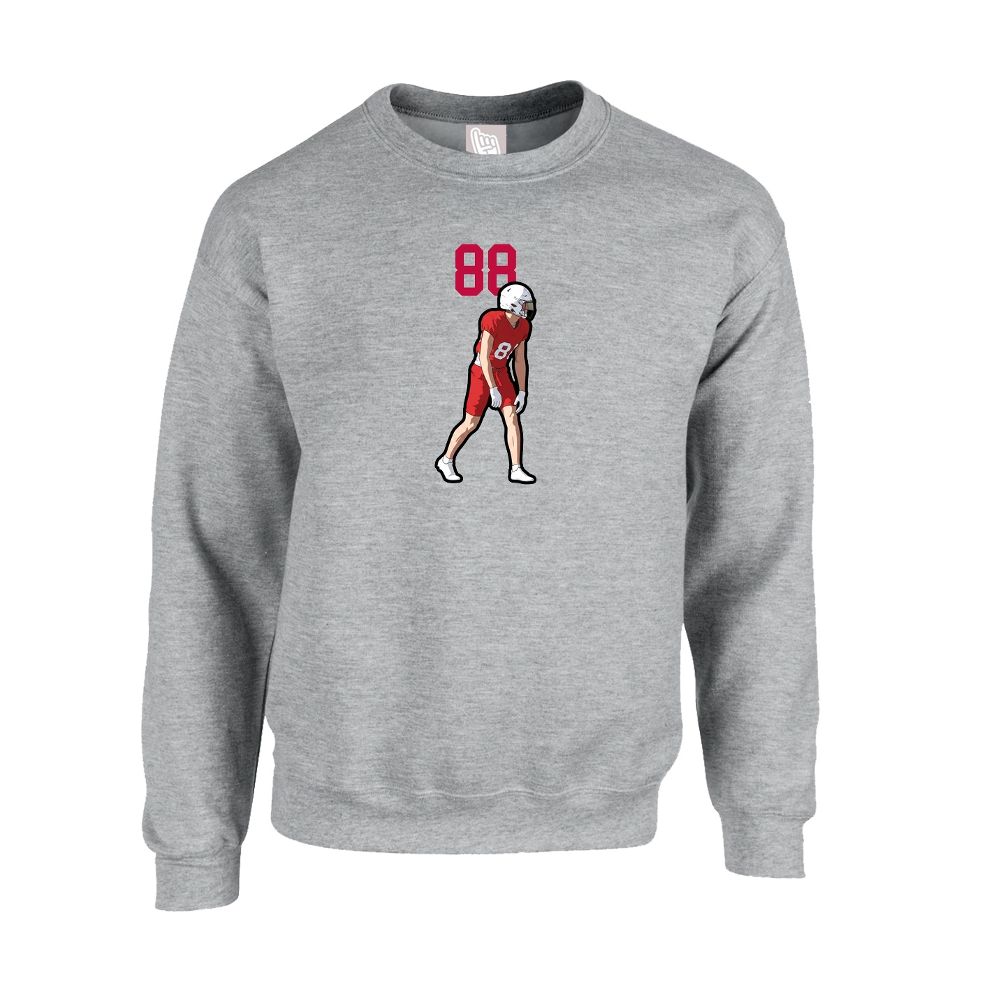 Fleece Crew — Number Top in Grey
