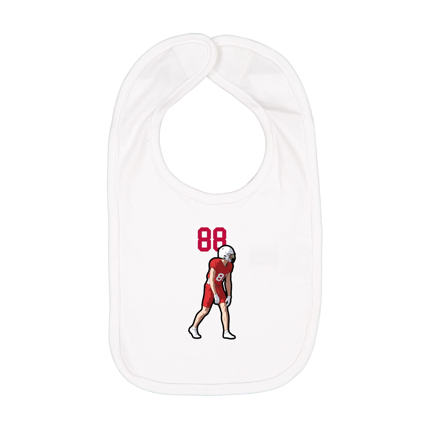 Infant Bib — Number Top in White