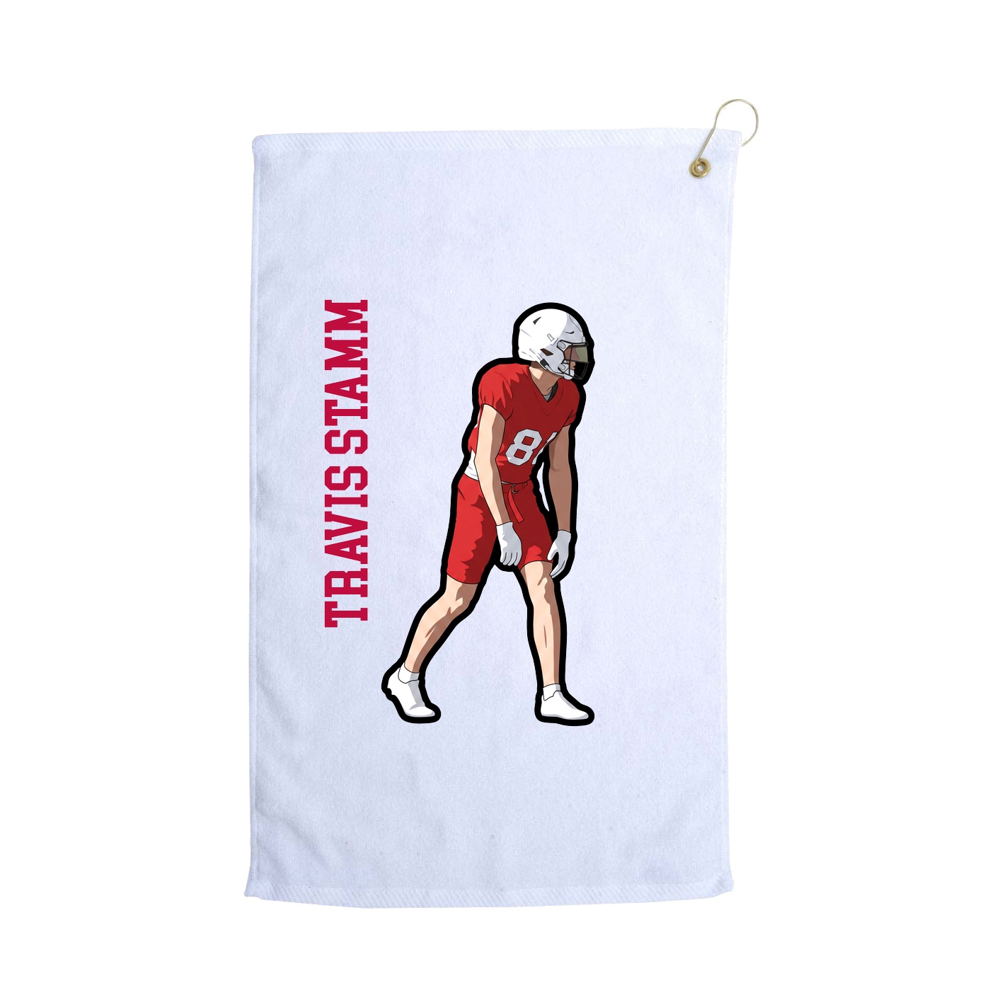 Golf Towel — Name Vertical in White