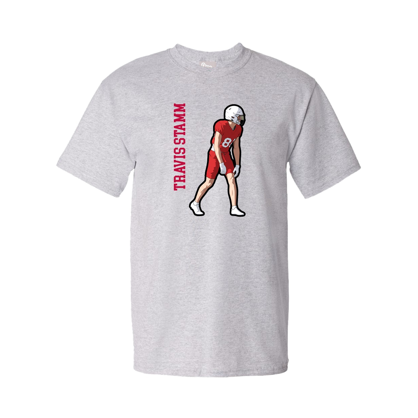 Tee — Name Vertical in Grey
