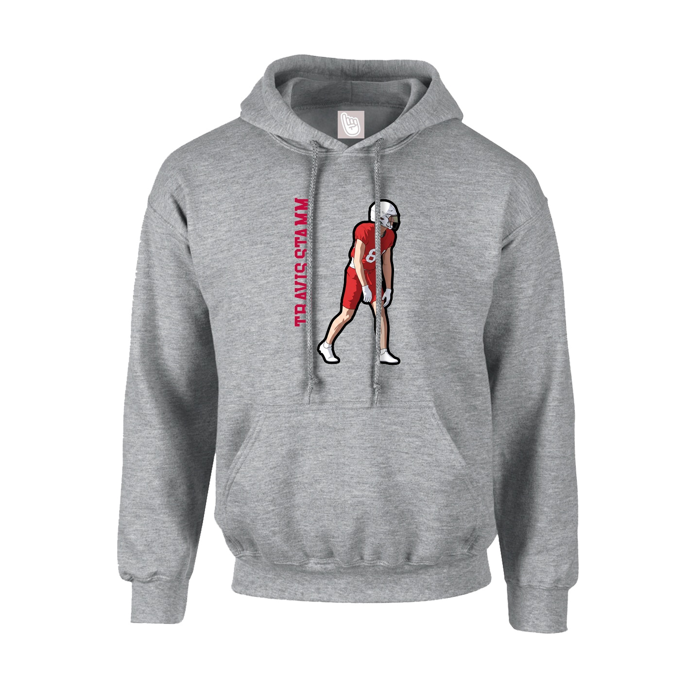 Youth Hoodie — Name Vertical in Grey