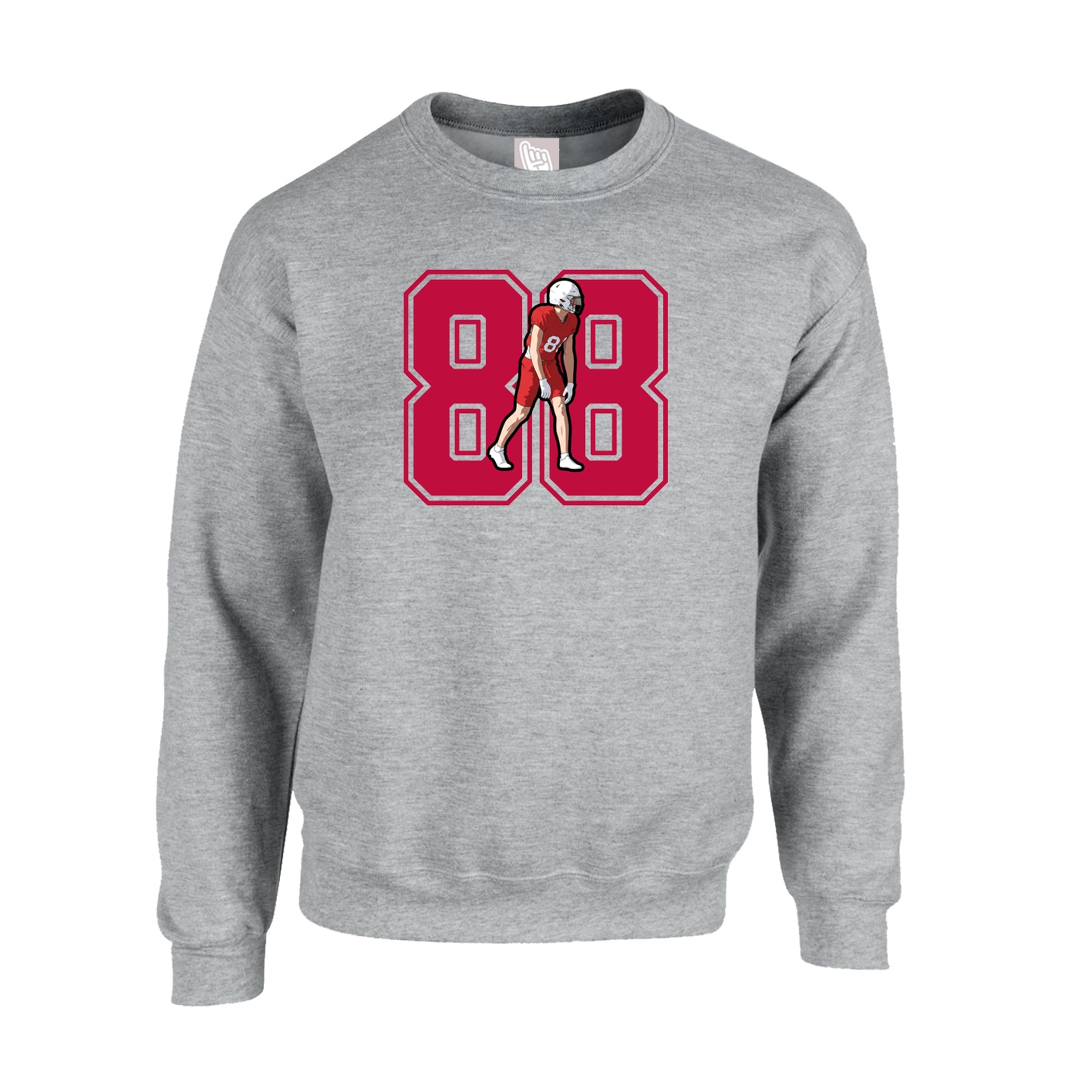 Fleece Crew — Number in Grey