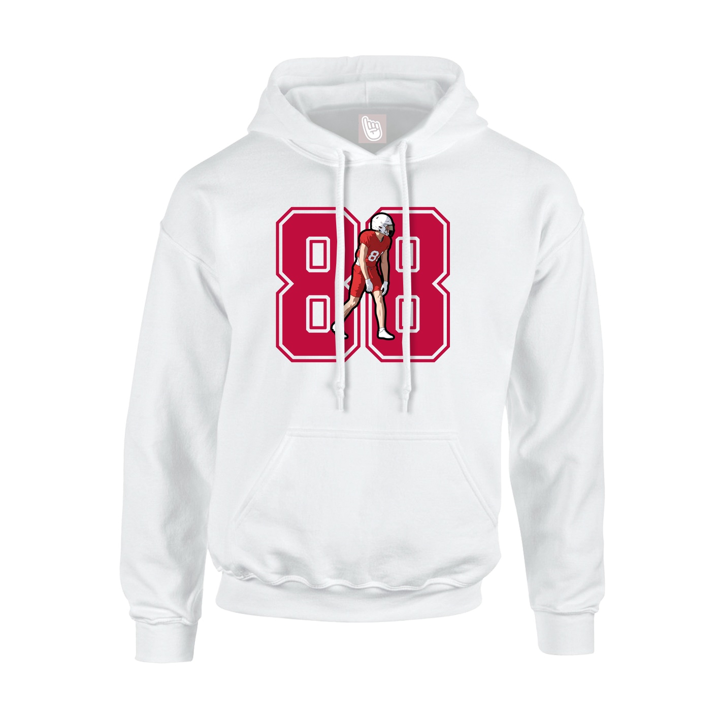 Youth Hoodie — Number in White