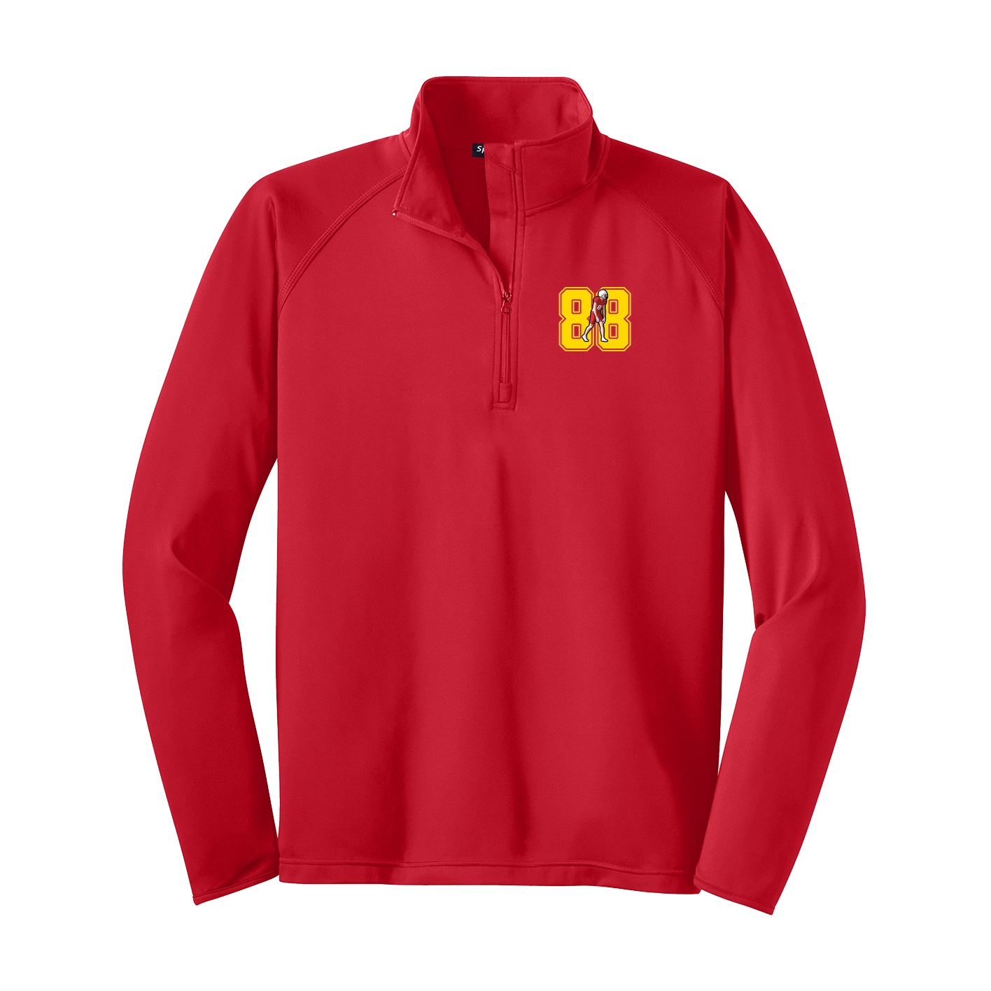 Q-Zip Pullover — Number in Red