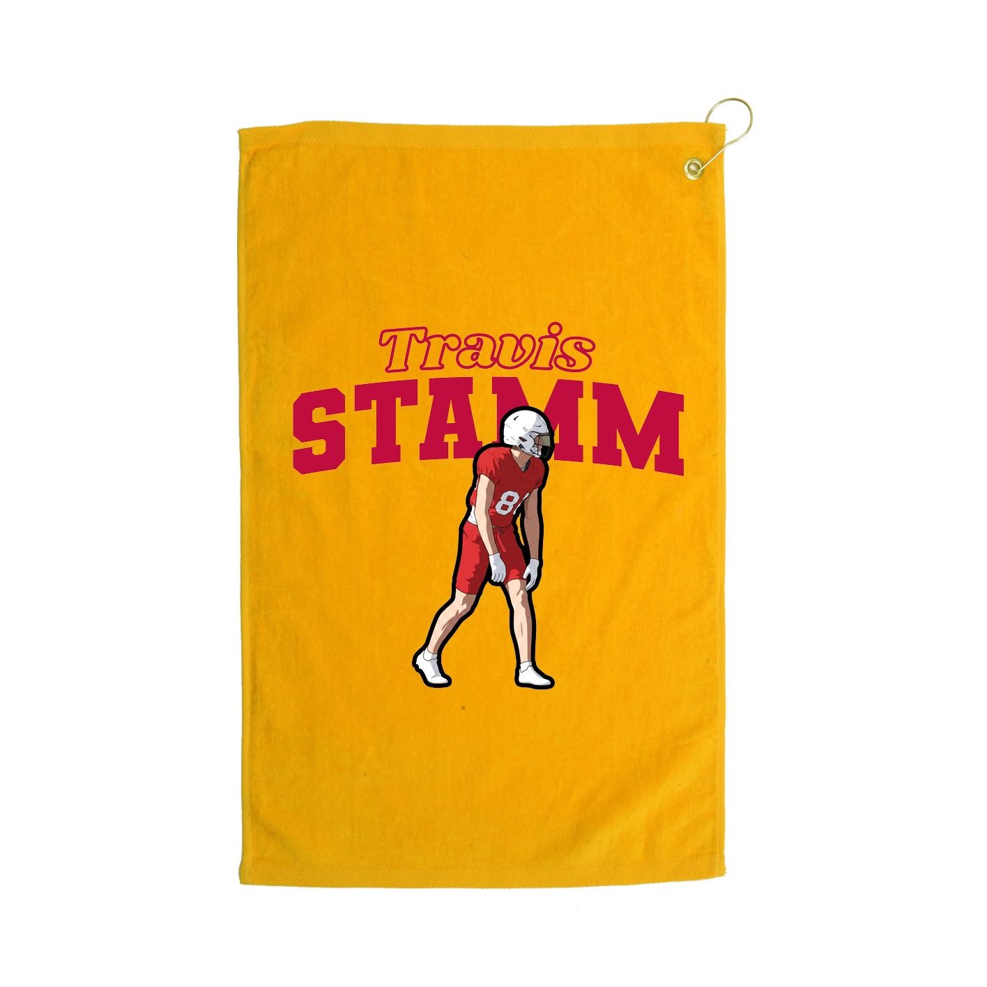 Golf Towel — Name Arch in Gold