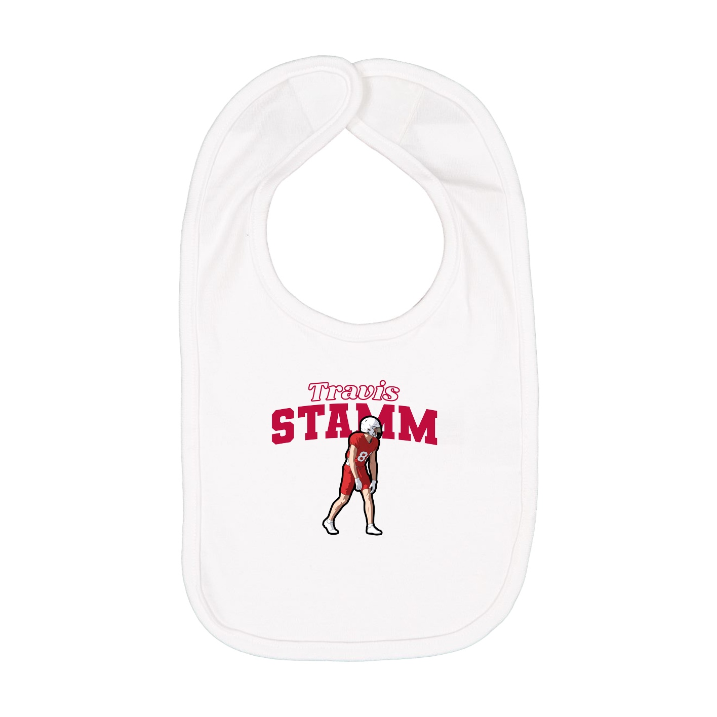 Infant Bib — Name Arch in White