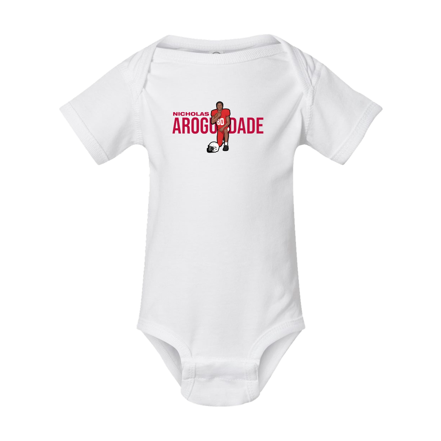 Baby Onesie — Player Name in White