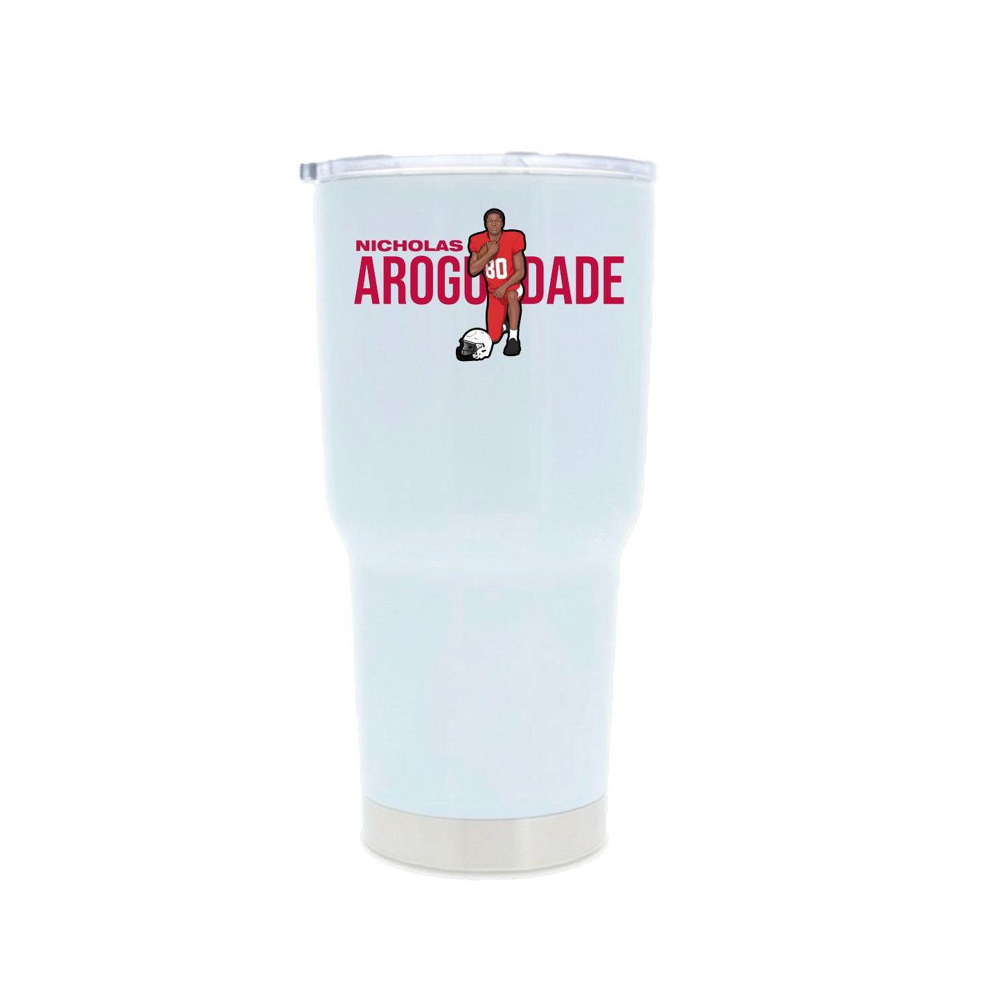 30oz Stainless Steel Tumbler — Player Name in White