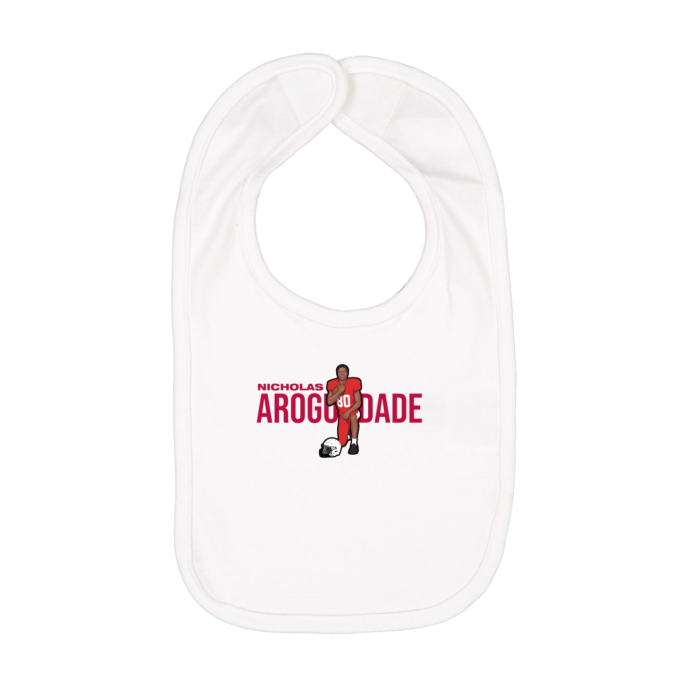 Infant Bib — Player Name in White