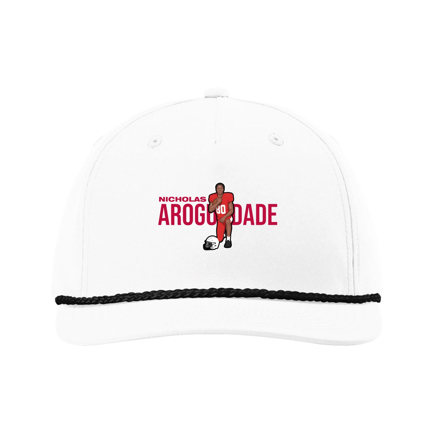 Five-Panel Classic Rope Cap — Player Name in White