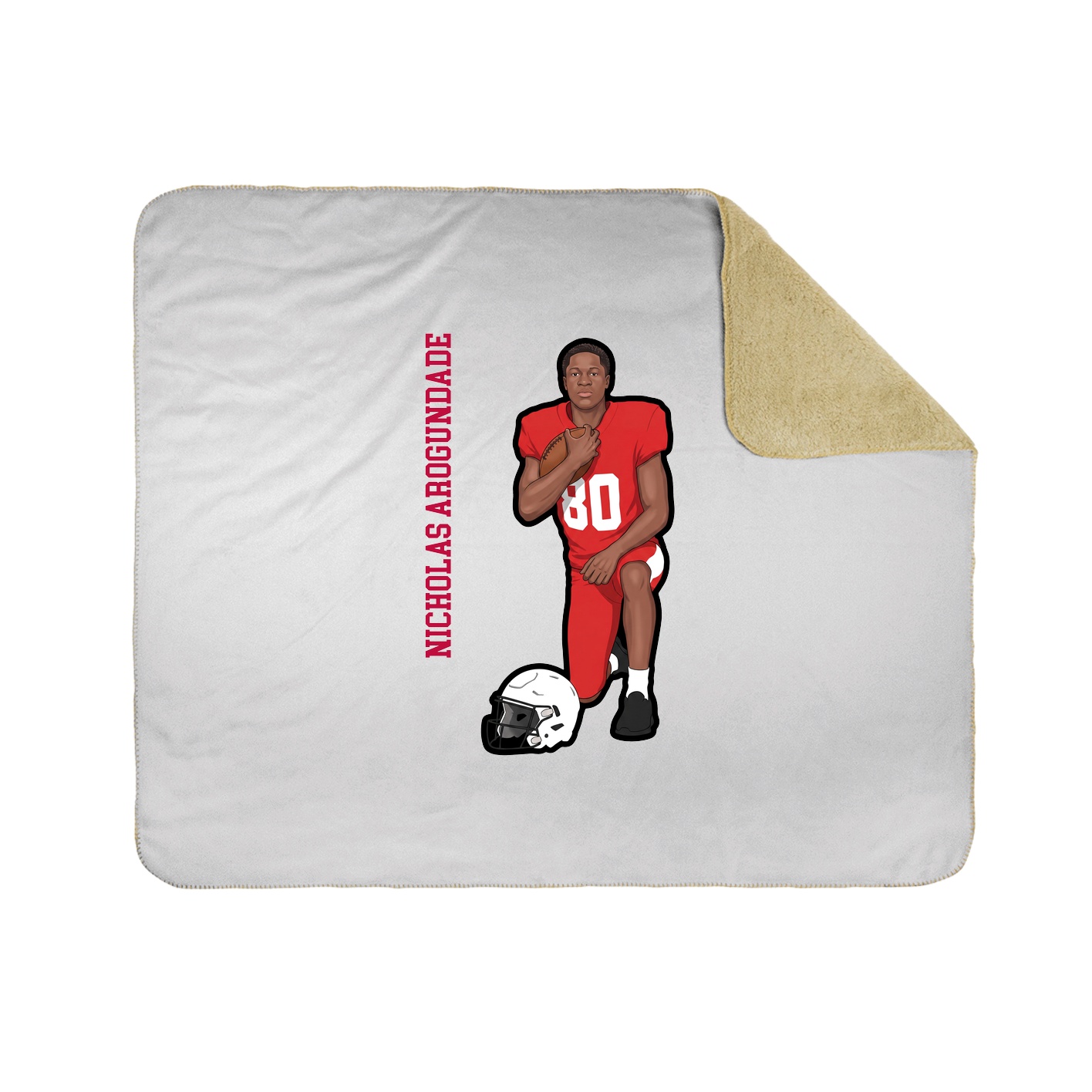 Throw Blanket — Name Vertical in White