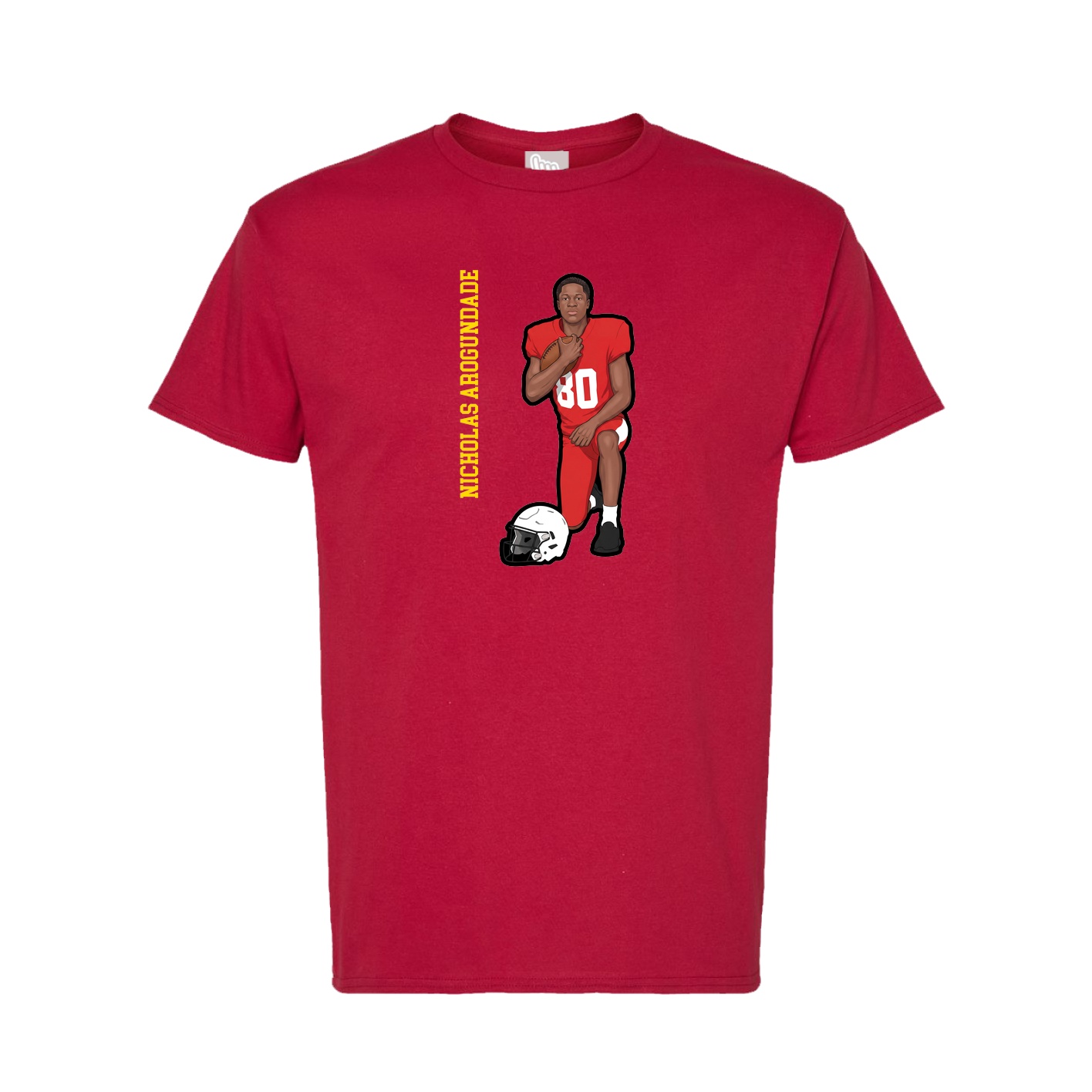 Tee — Name Vertical in Crimson