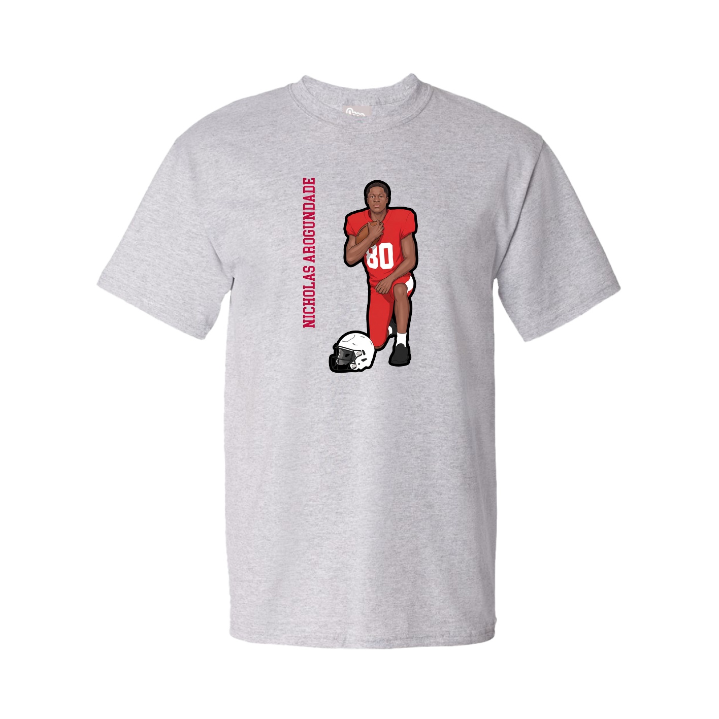 Youth Tee — Name Vertical in Grey