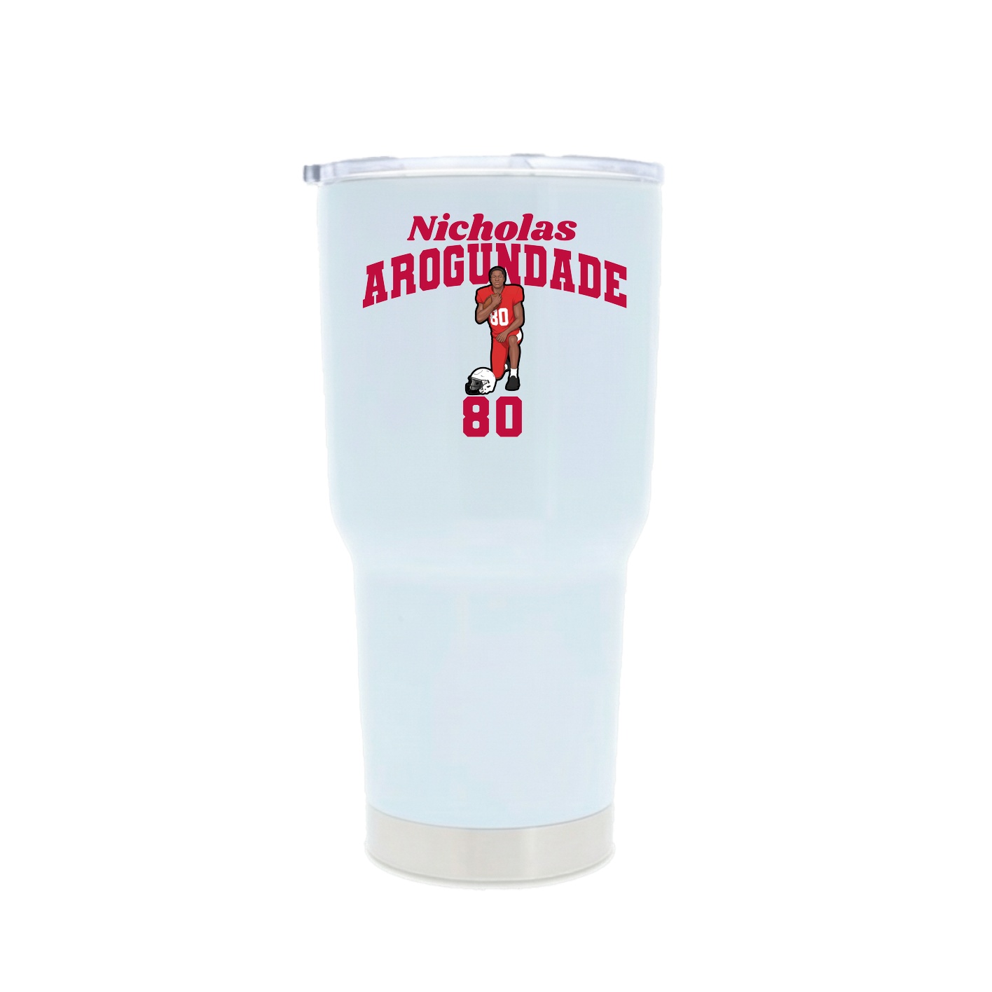 30oz Stainless Steel Tumbler — Signature Arch in White