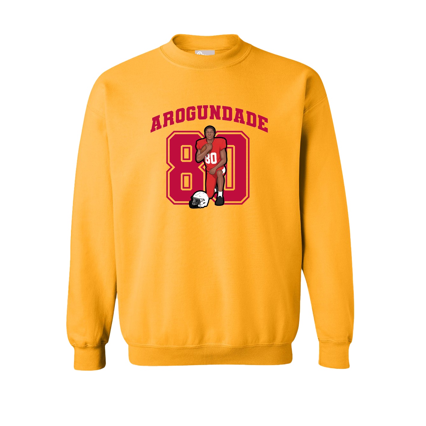 Fleece Crew — Number in Gold