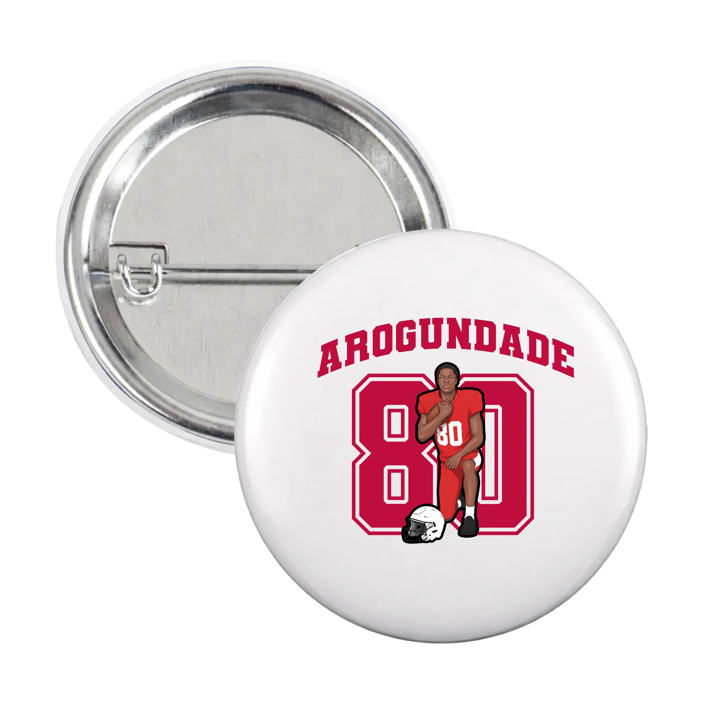 Game Day Button — Number in White