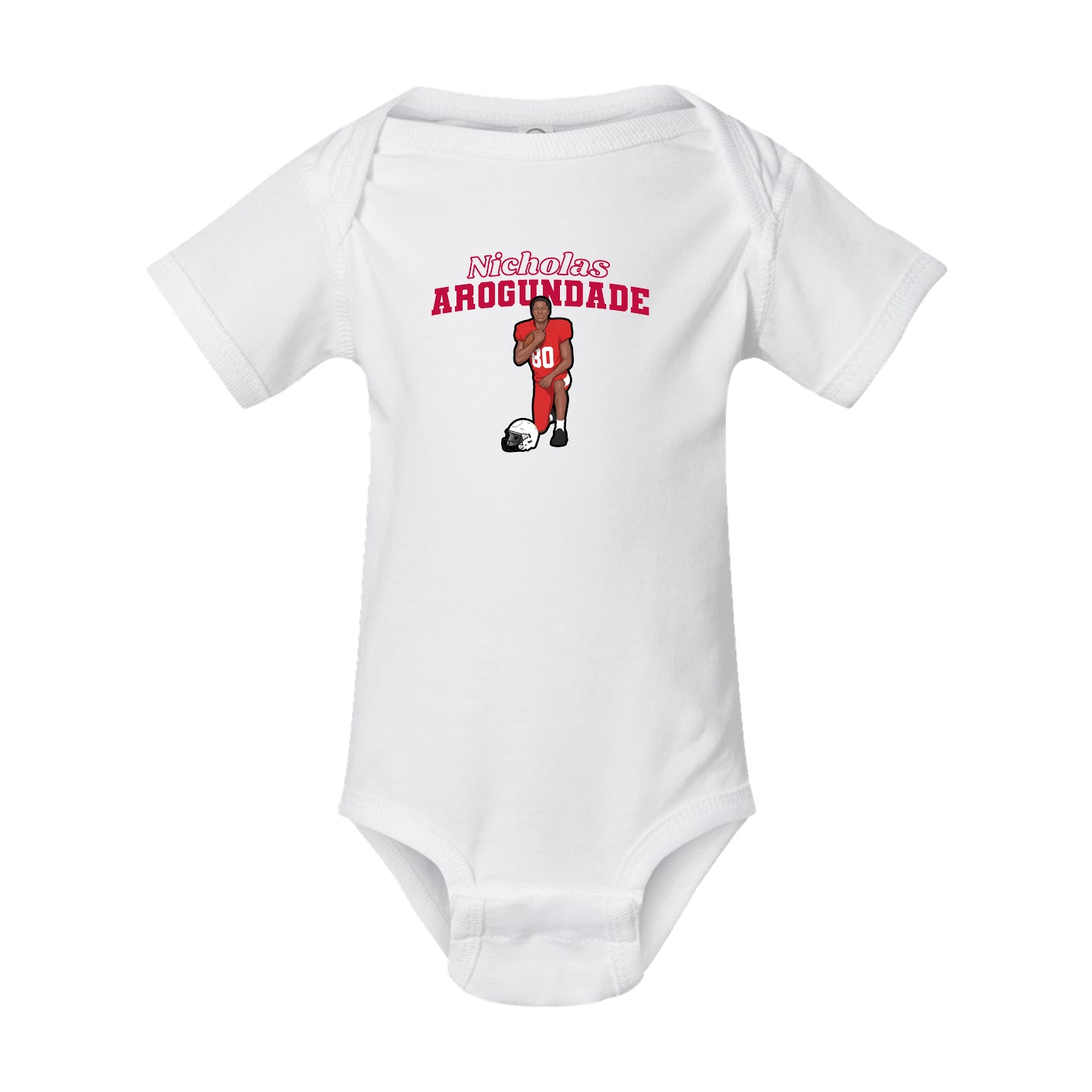 Baby Onesie — Name Arch in White