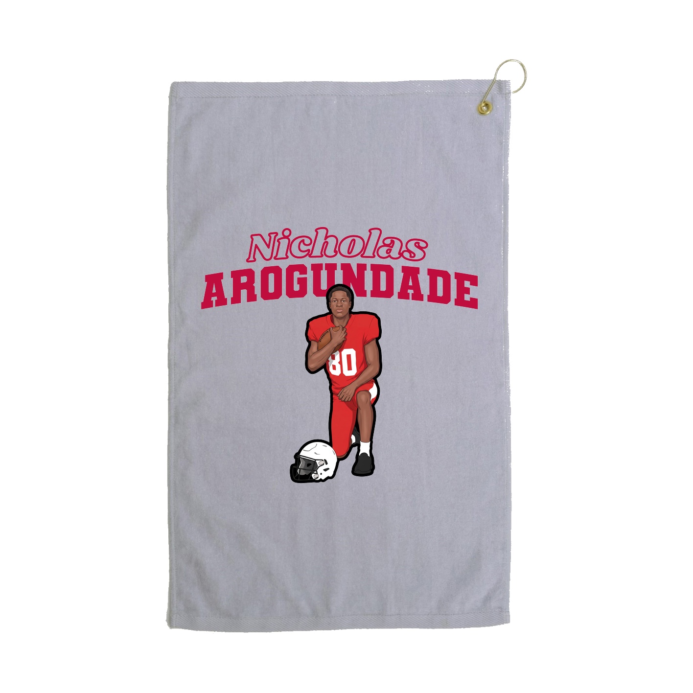 Golf Towel — Name Arch in Grey