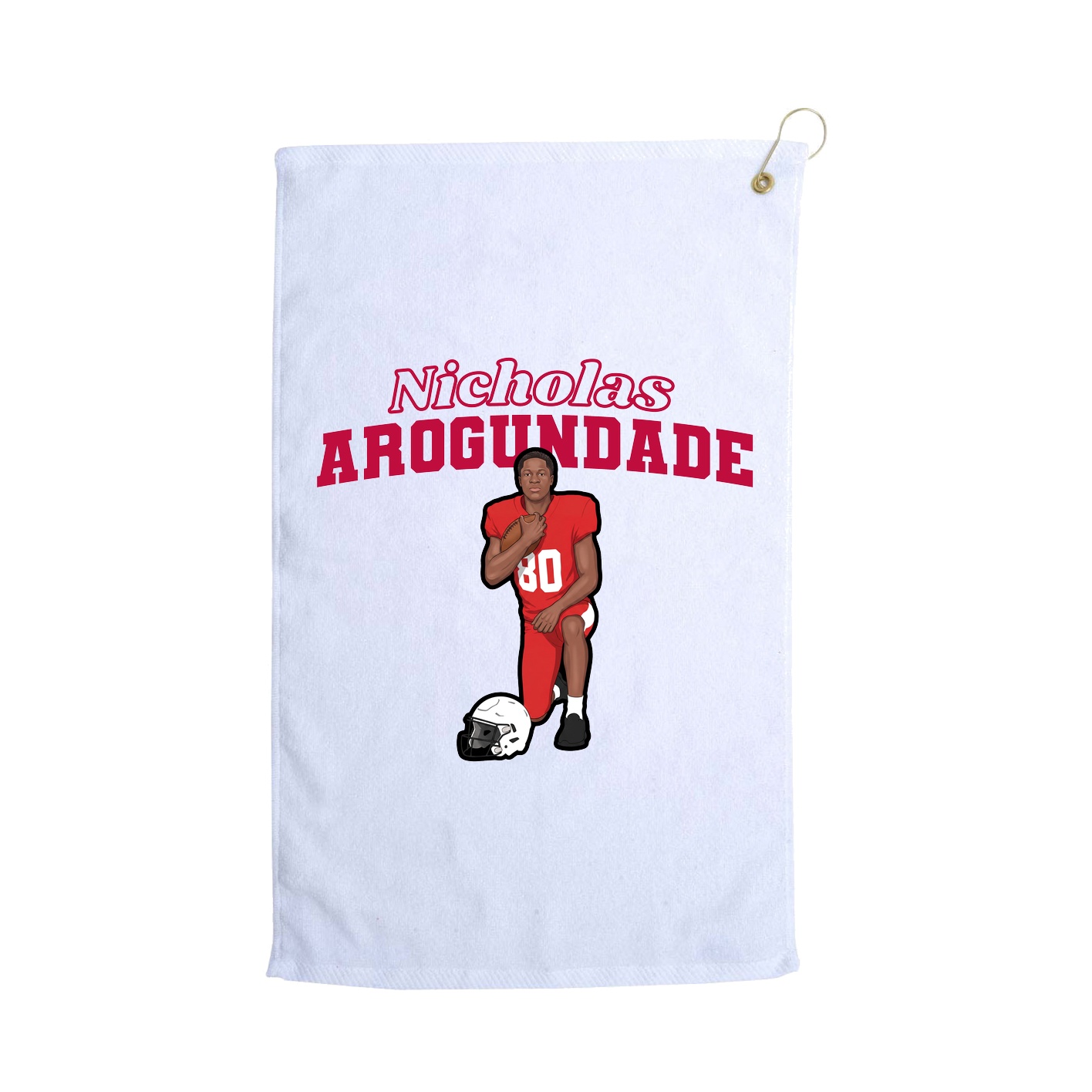 Golf Towel — Name Arch in White