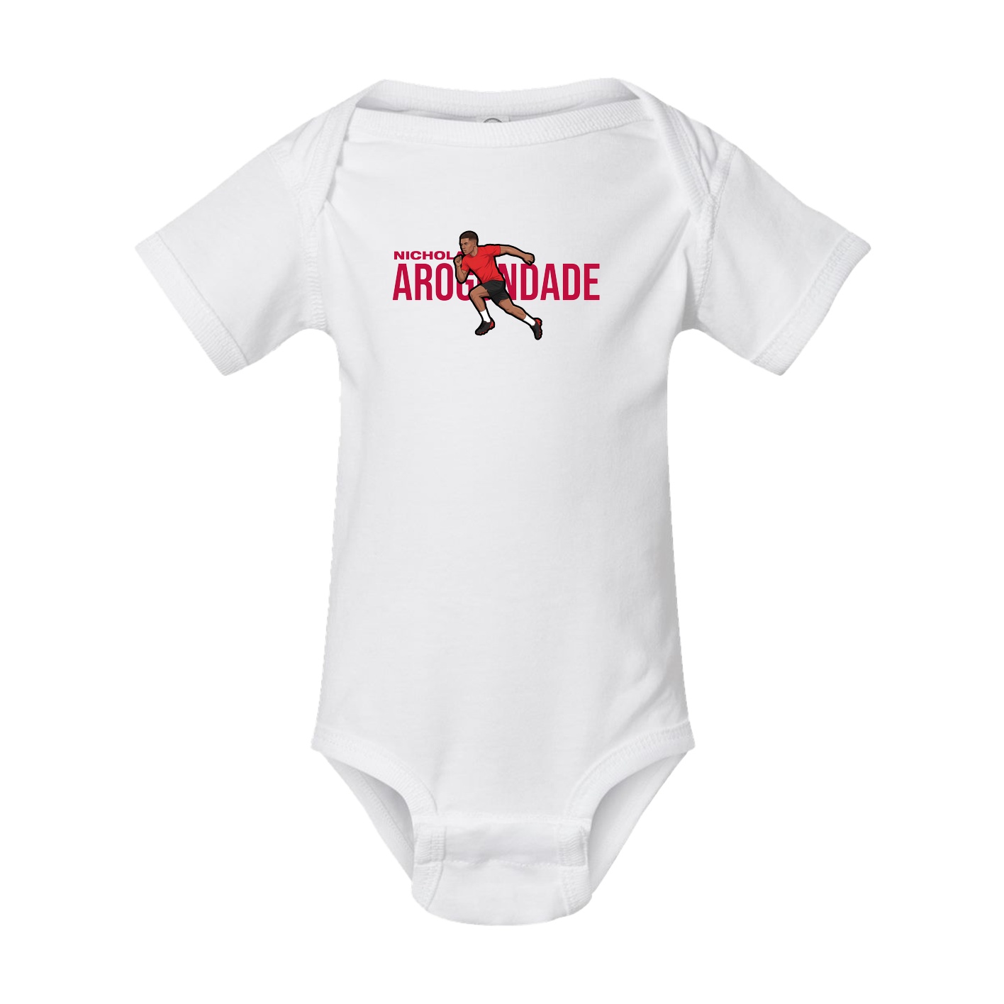 Baby Onesie — Player Name in White