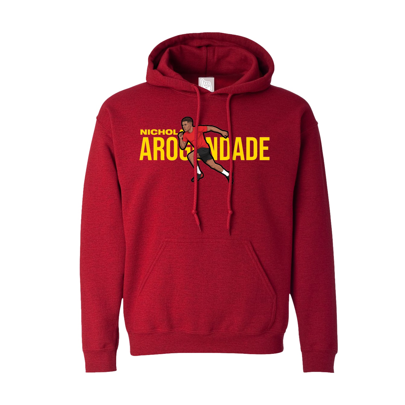 Hoodie — Player Name in Crimson
