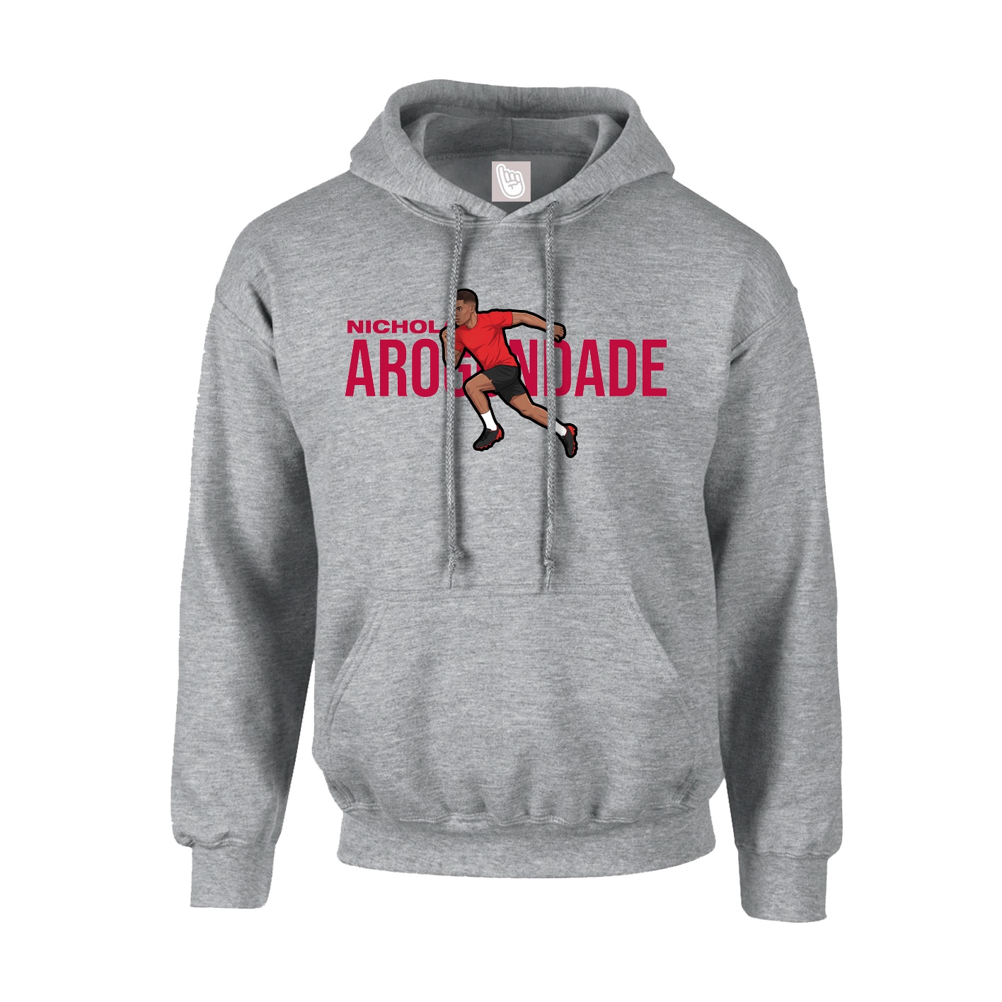 Youth Hoodie — Player Name in Grey