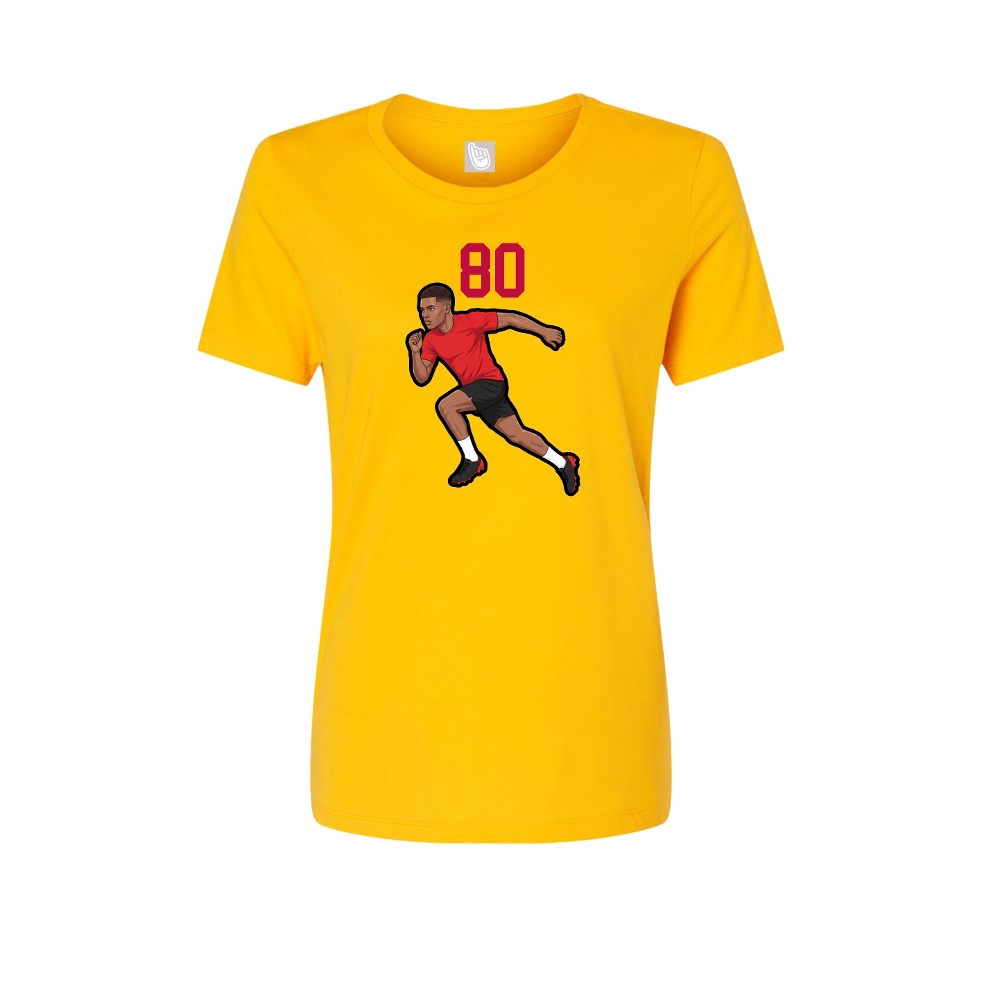 Womens Tee — Number Top in Gold