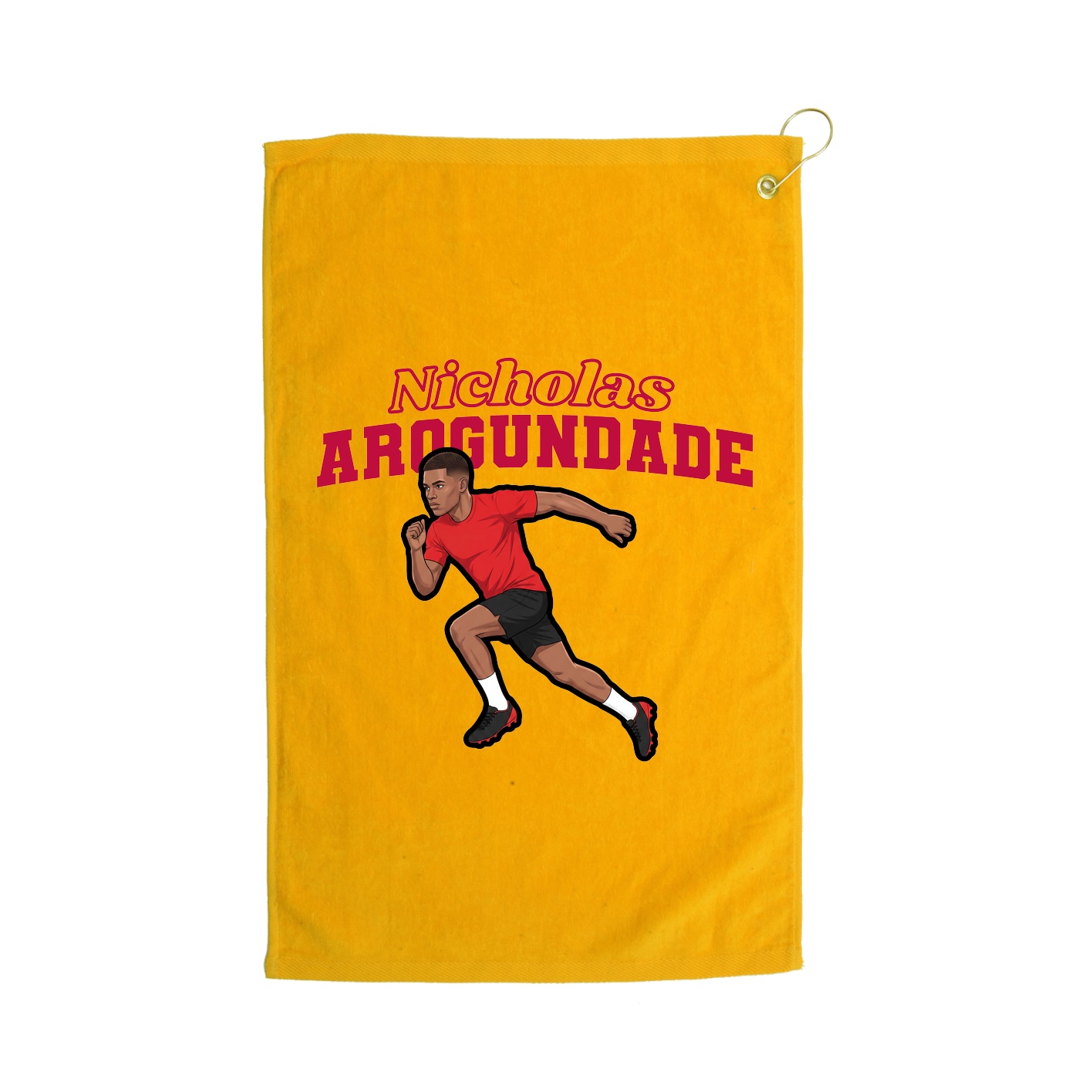 Golf Towel — Name Arch in Gold