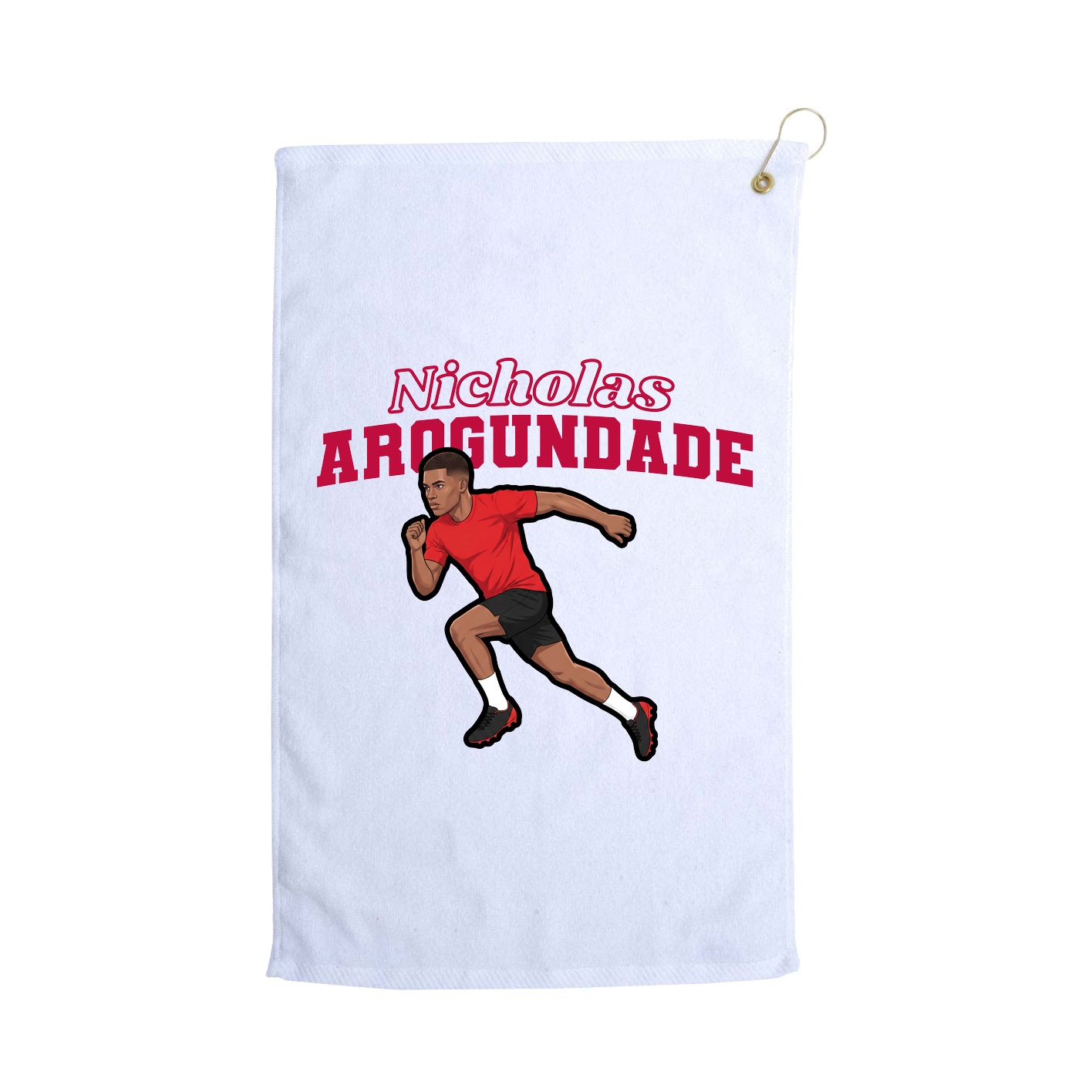 Golf Towel — Name Arch in White