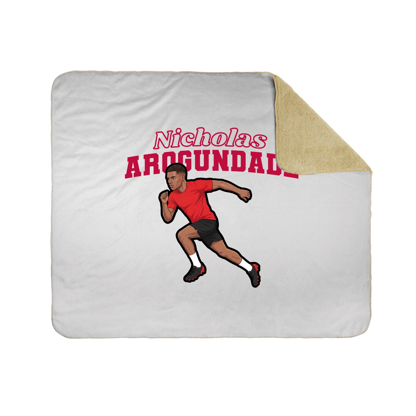 Throw Blanket — Name Arch in White