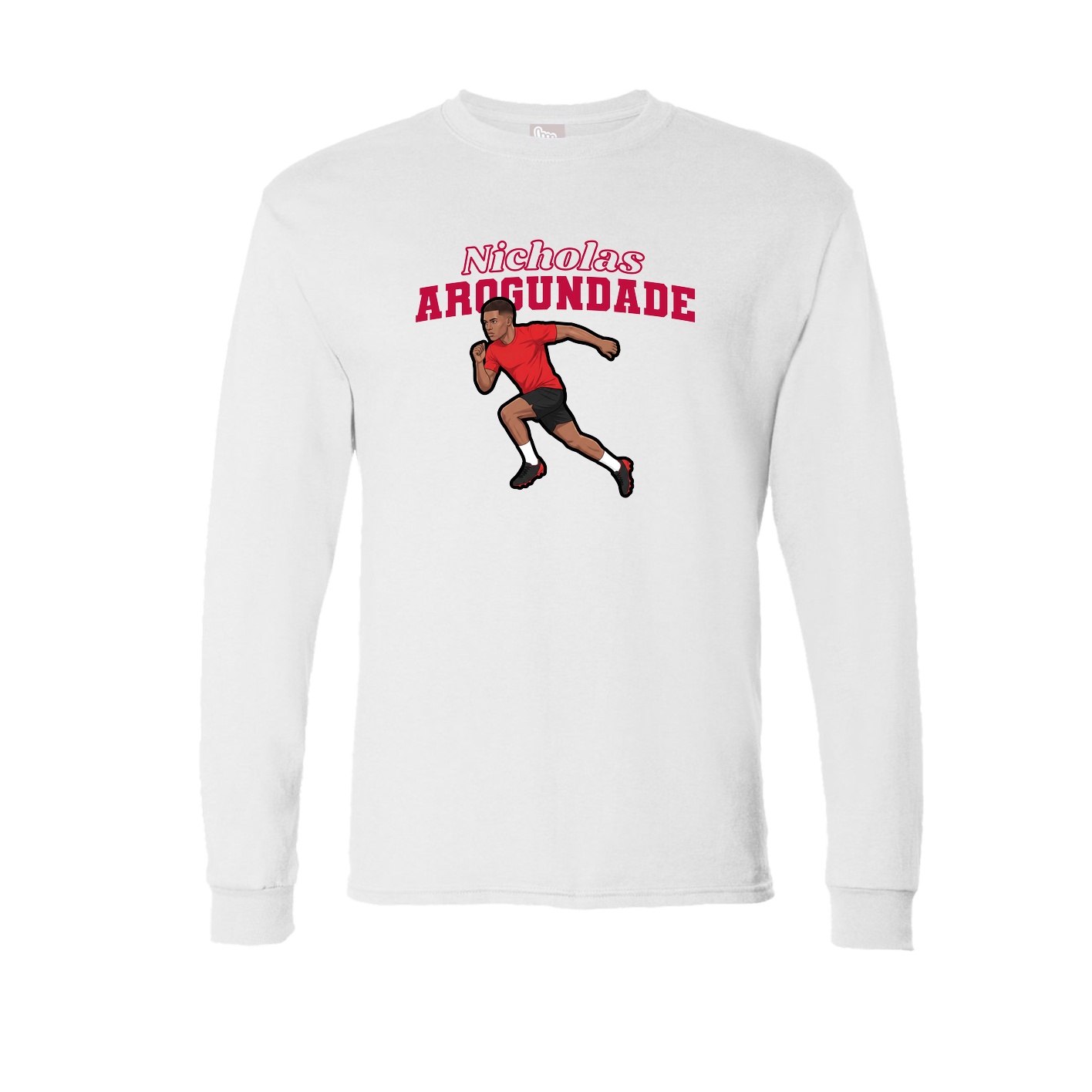 Long Sleeve Tee — Name Arch in White
