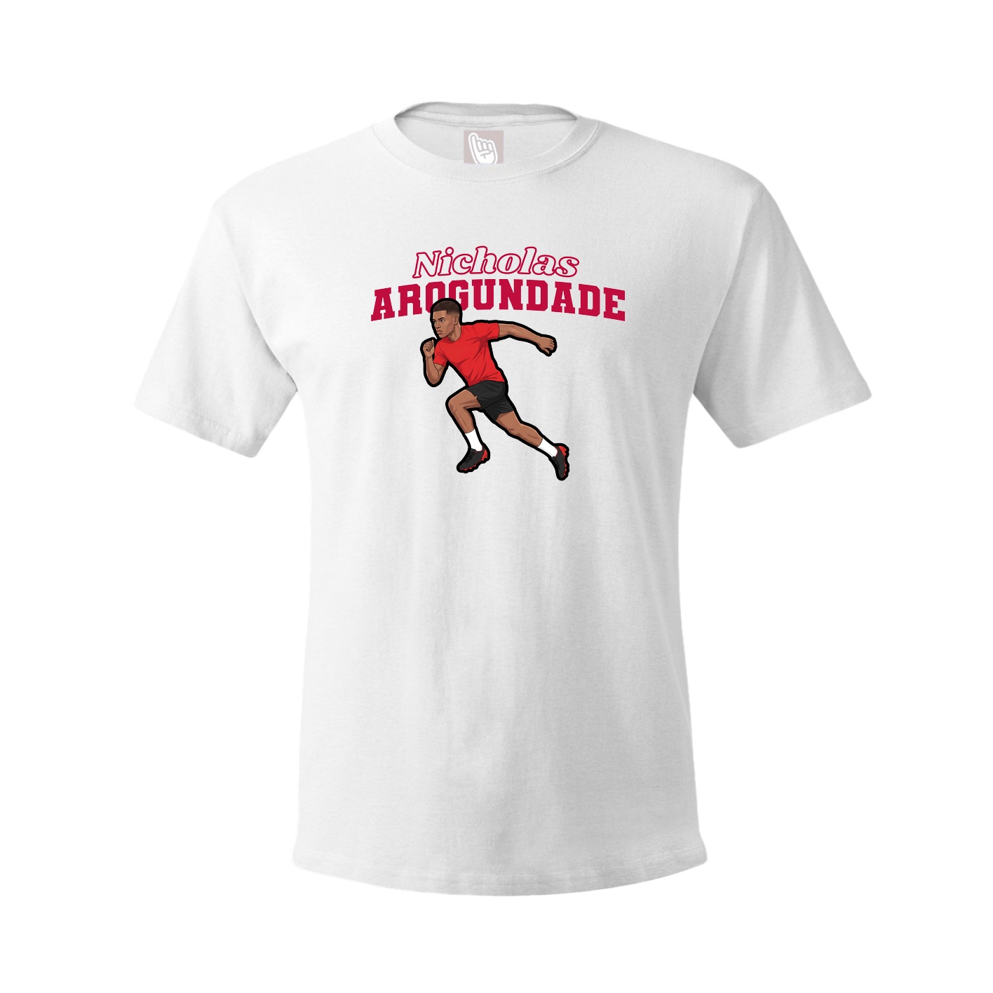 Youth Tee — Name Arch in White