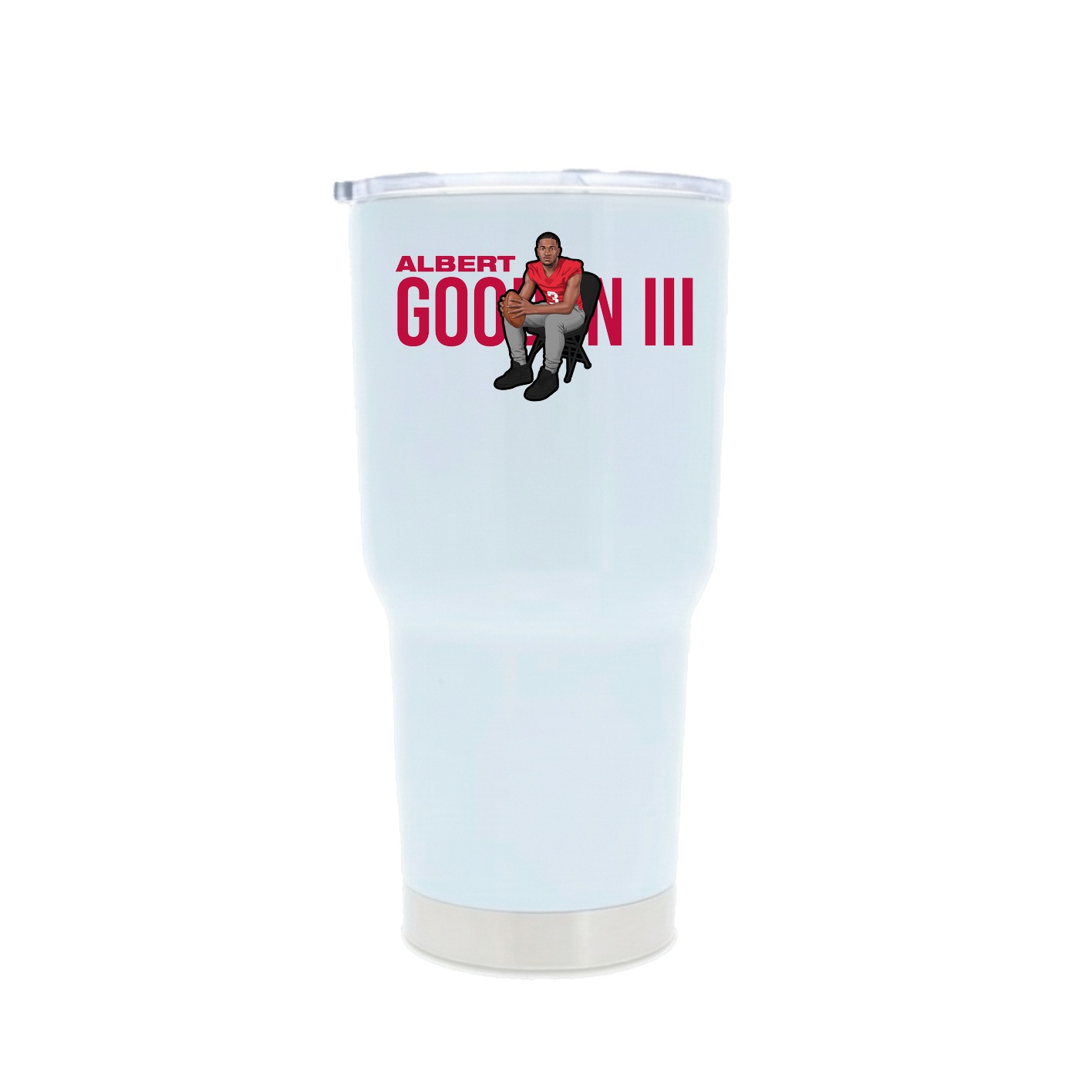 30oz Stainless Steel Tumbler — Player Name in White
